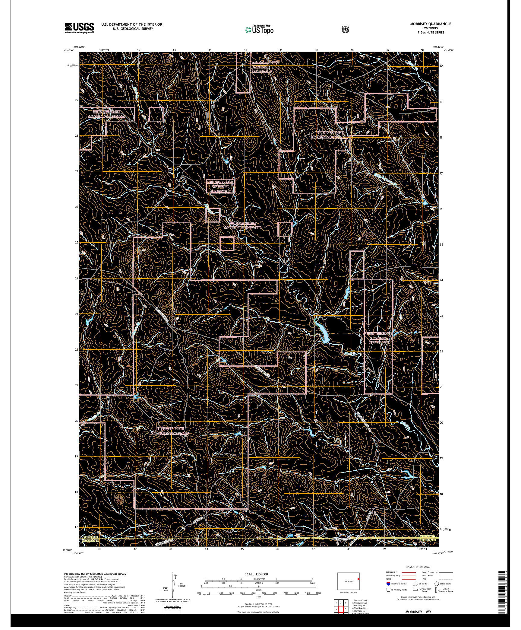 USGS US TOPO 7.5-MINUTE MAP FOR MORRISEY, WY 2021
