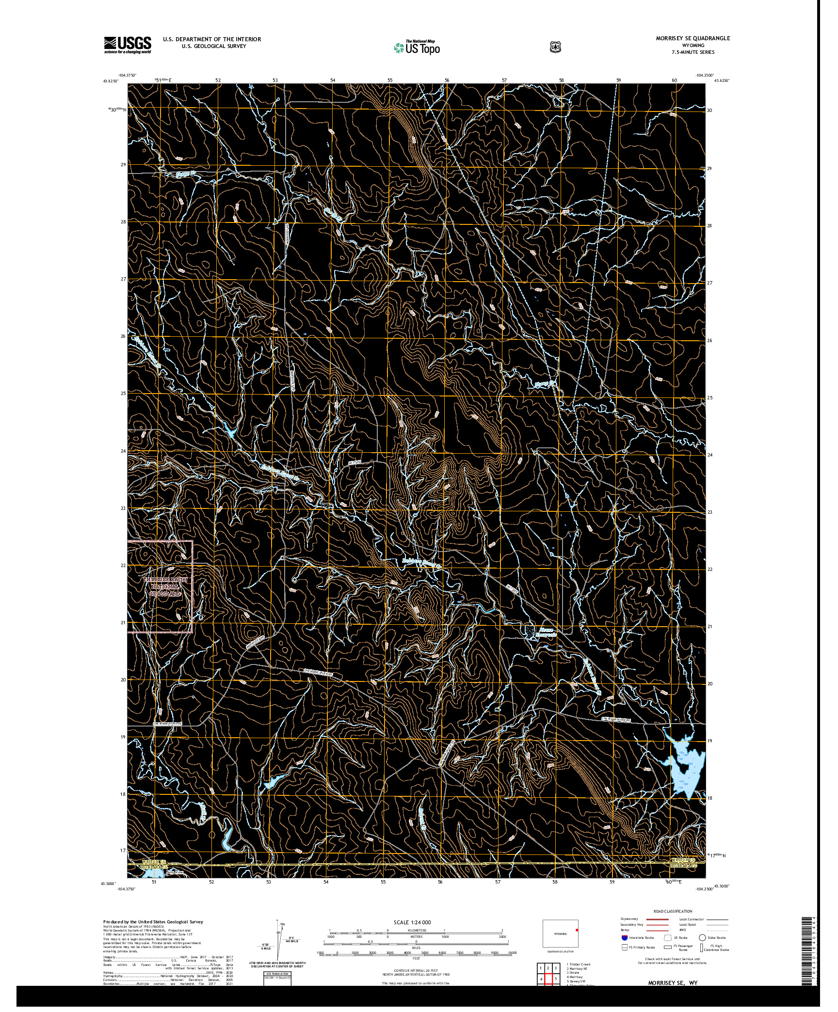 USGS US TOPO 7.5-MINUTE MAP FOR MORRISEY SE, WY 2021