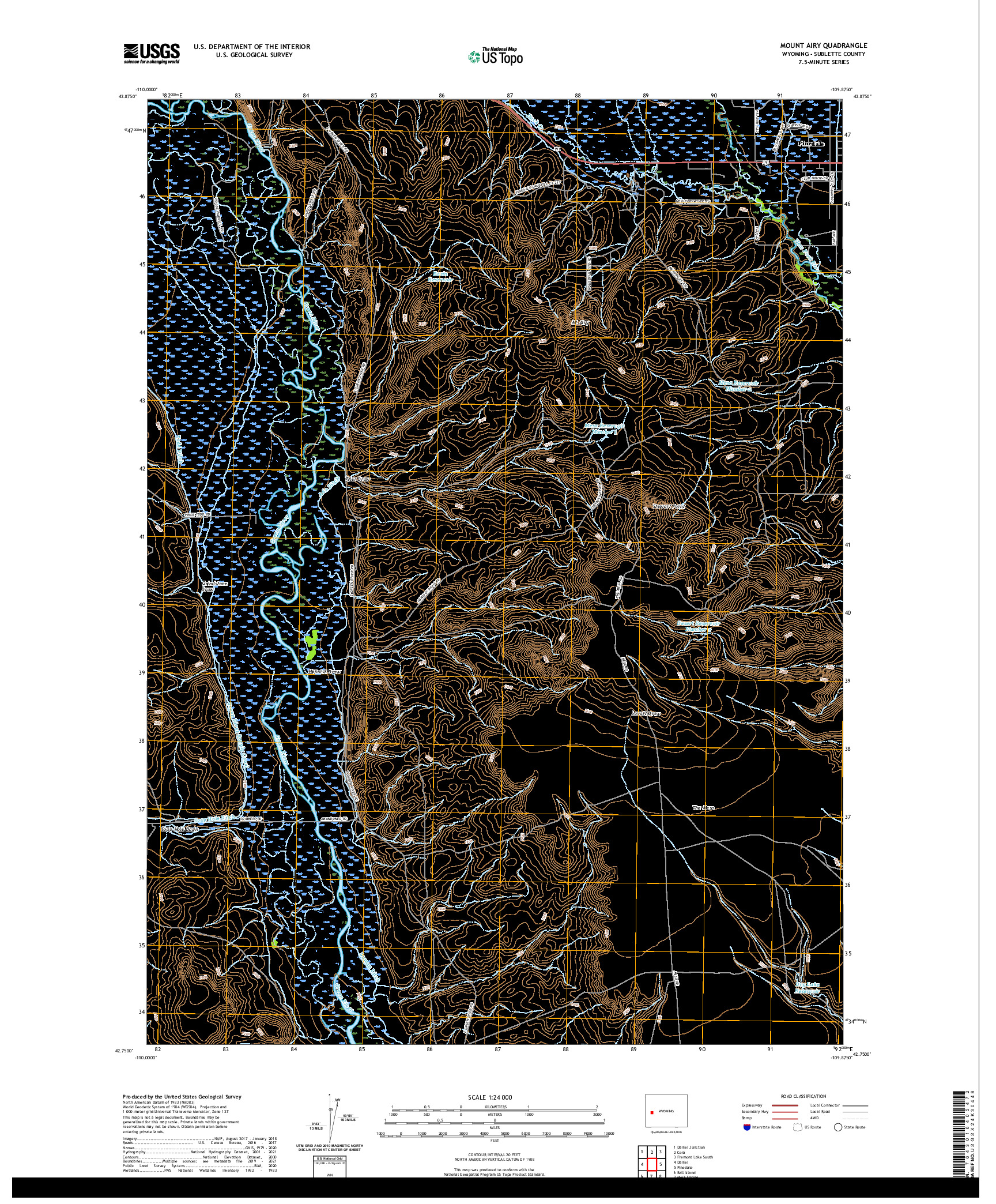 USGS US TOPO 7.5-MINUTE MAP FOR MOUNT AIRY, WY 2021