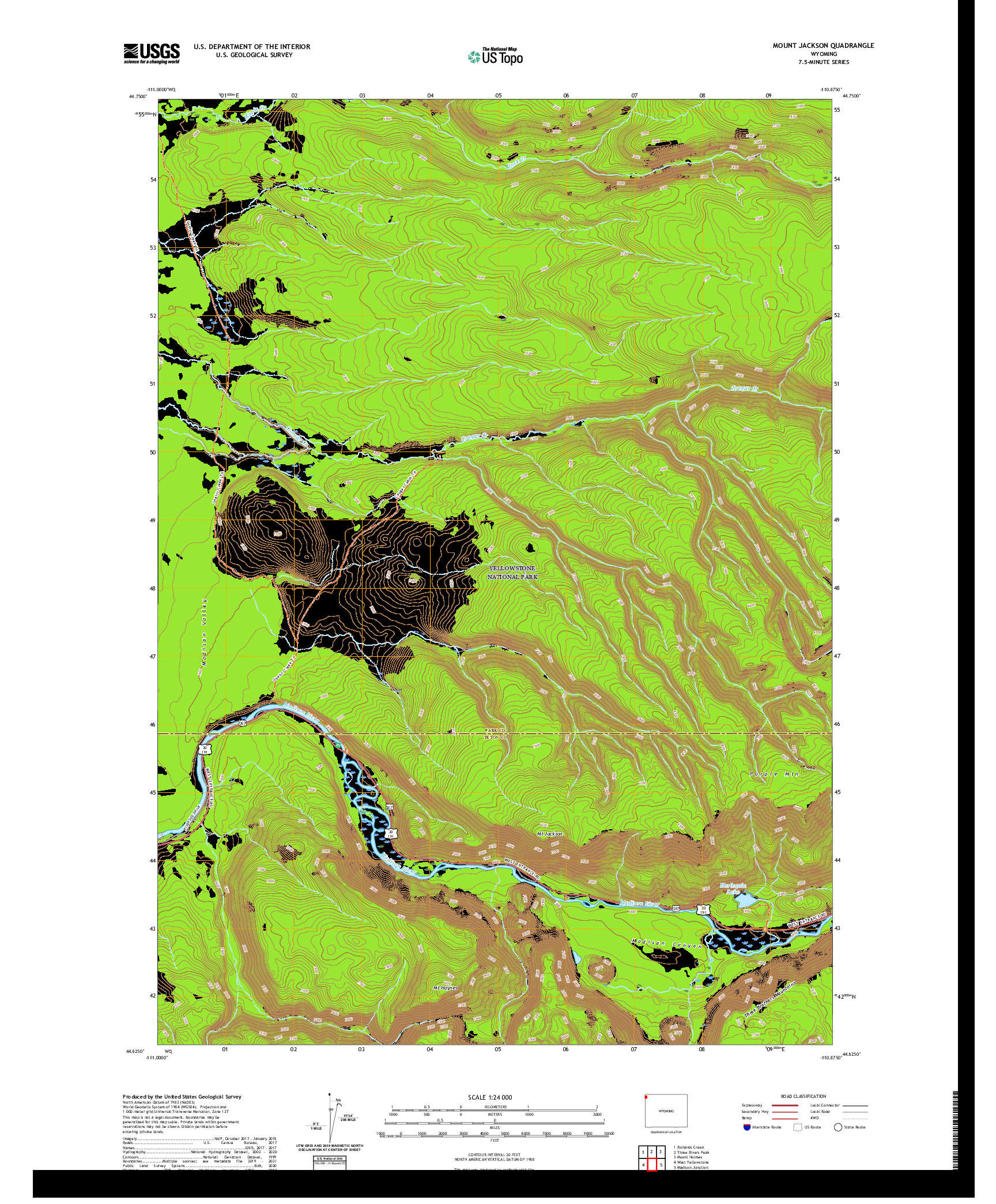 USGS US TOPO 7.5-MINUTE MAP FOR MOUNT JACKSON, WY 2021