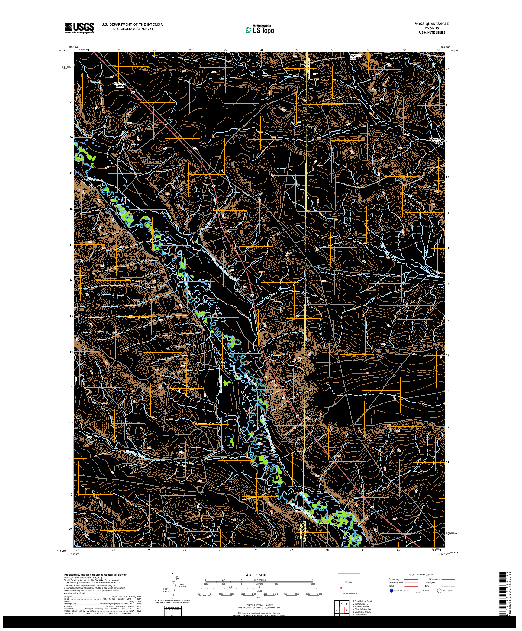 USGS US TOPO 7.5-MINUTE MAP FOR MOXA, WY 2021