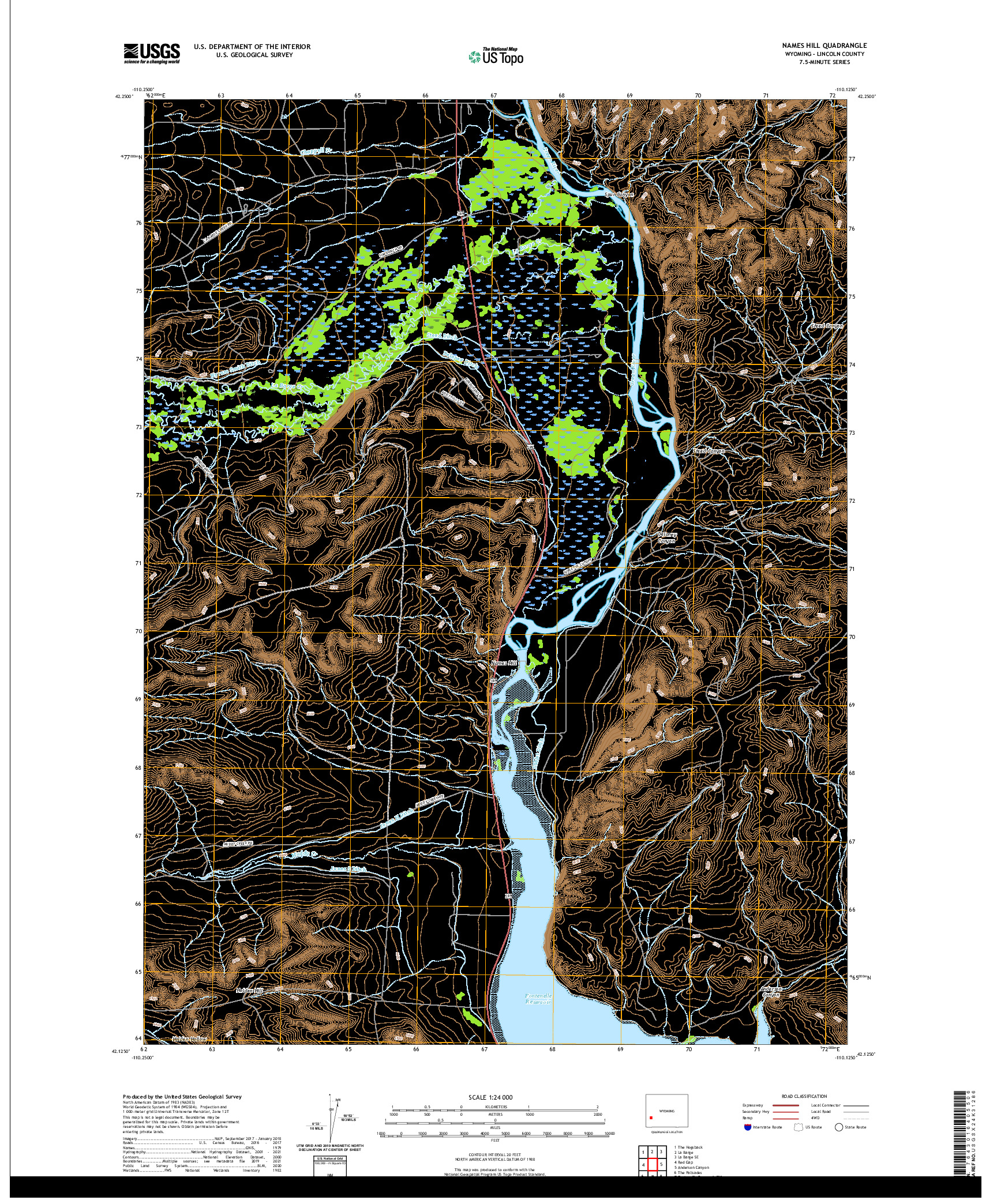 USGS US TOPO 7.5-MINUTE MAP FOR NAMES HILL, WY 2021