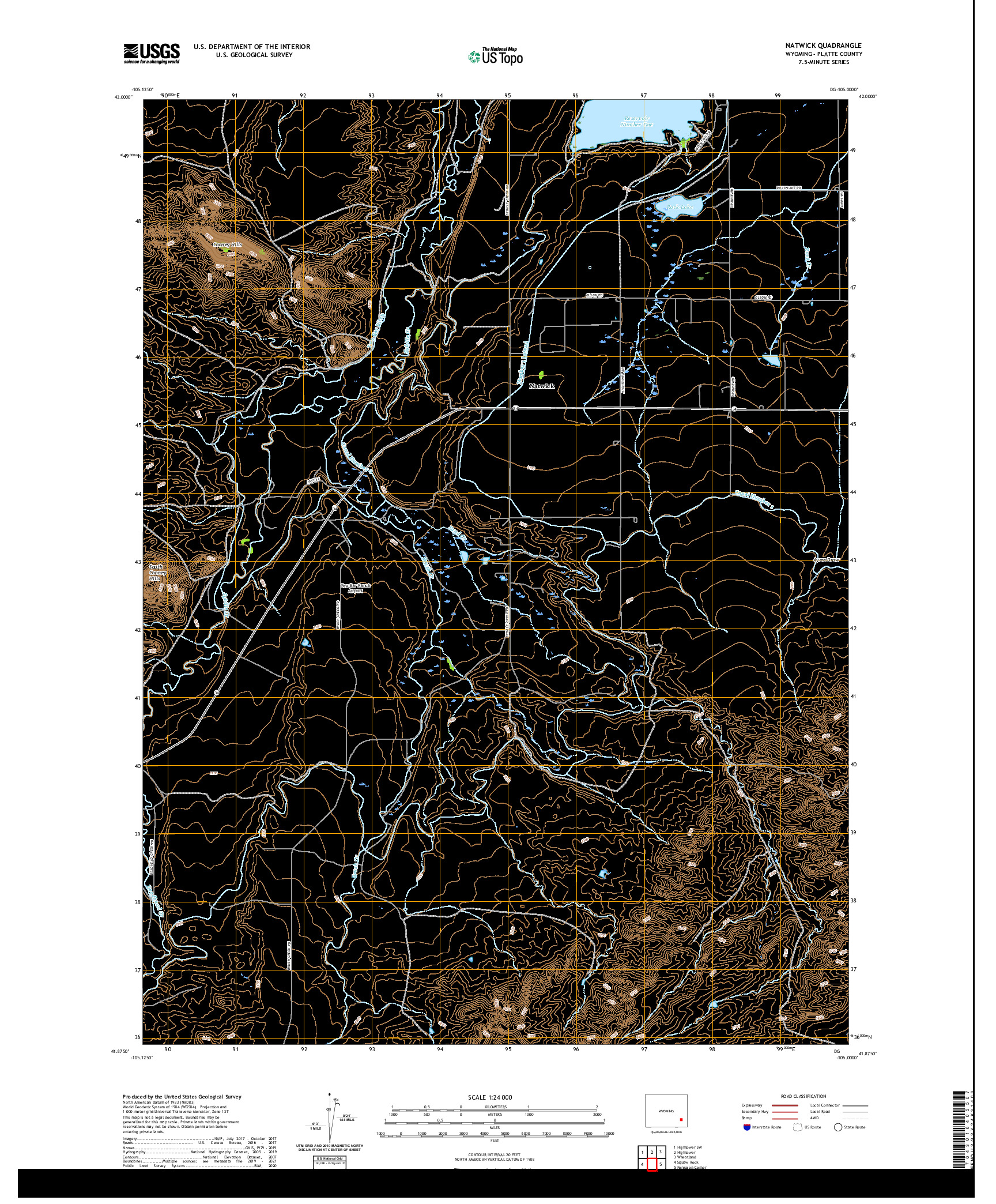 USGS US TOPO 7.5-MINUTE MAP FOR NATWICK, WY 2021