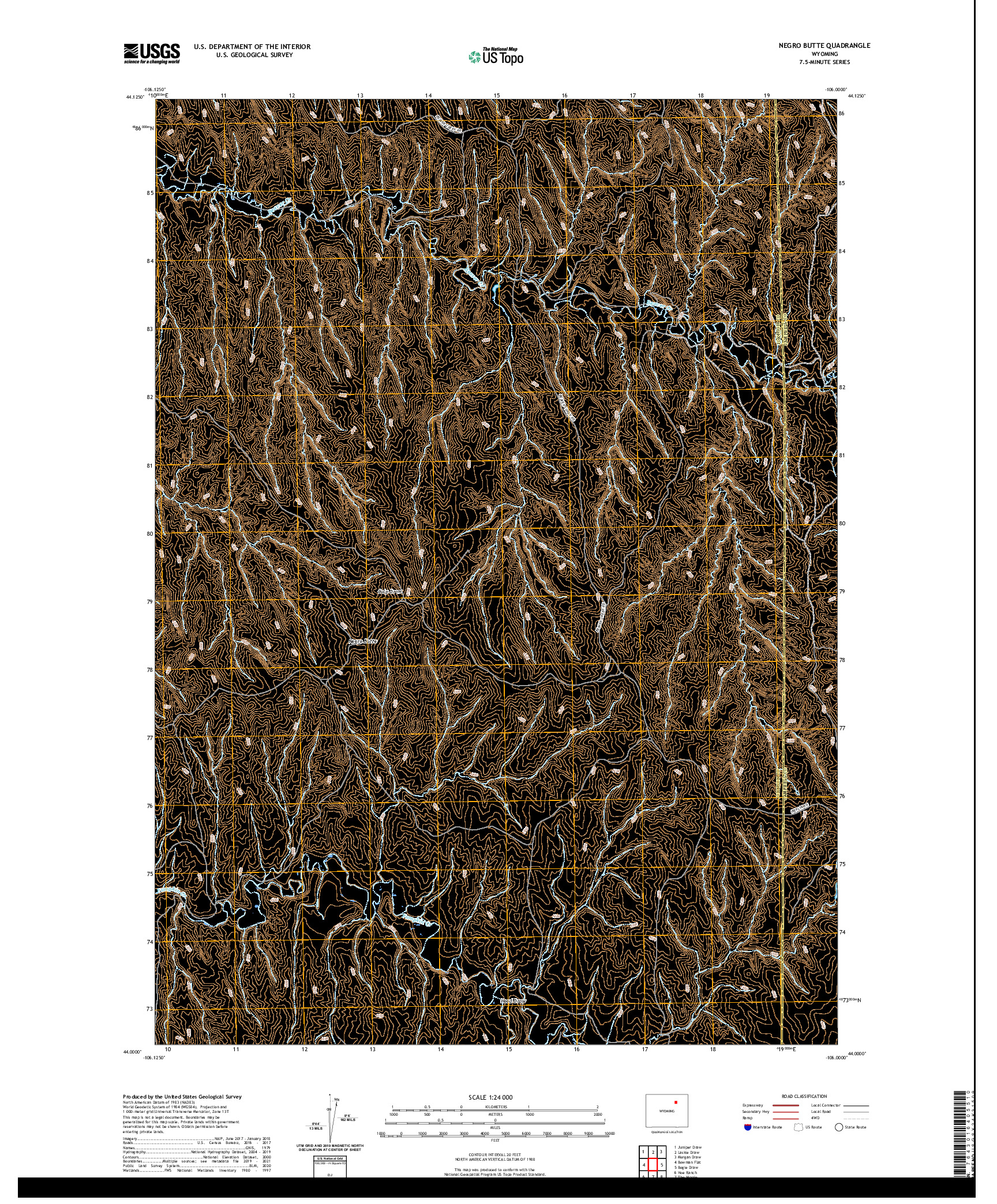 USGS US TOPO 7.5-MINUTE MAP FOR NEGRO BUTTE, WY 2021