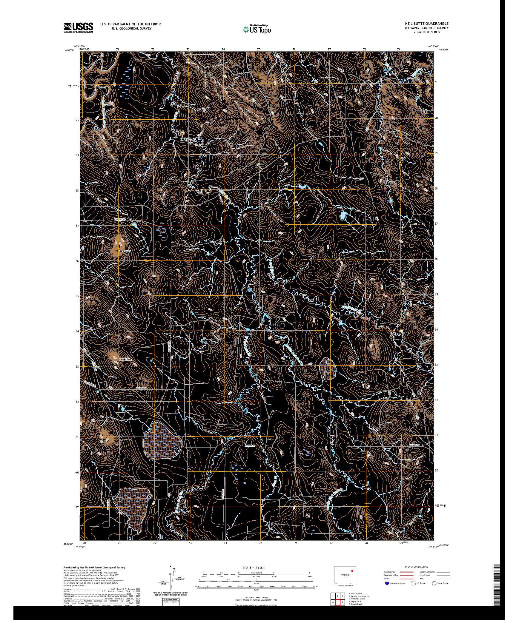 USGS US TOPO 7.5-MINUTE MAP FOR NEIL BUTTE, WY 2021