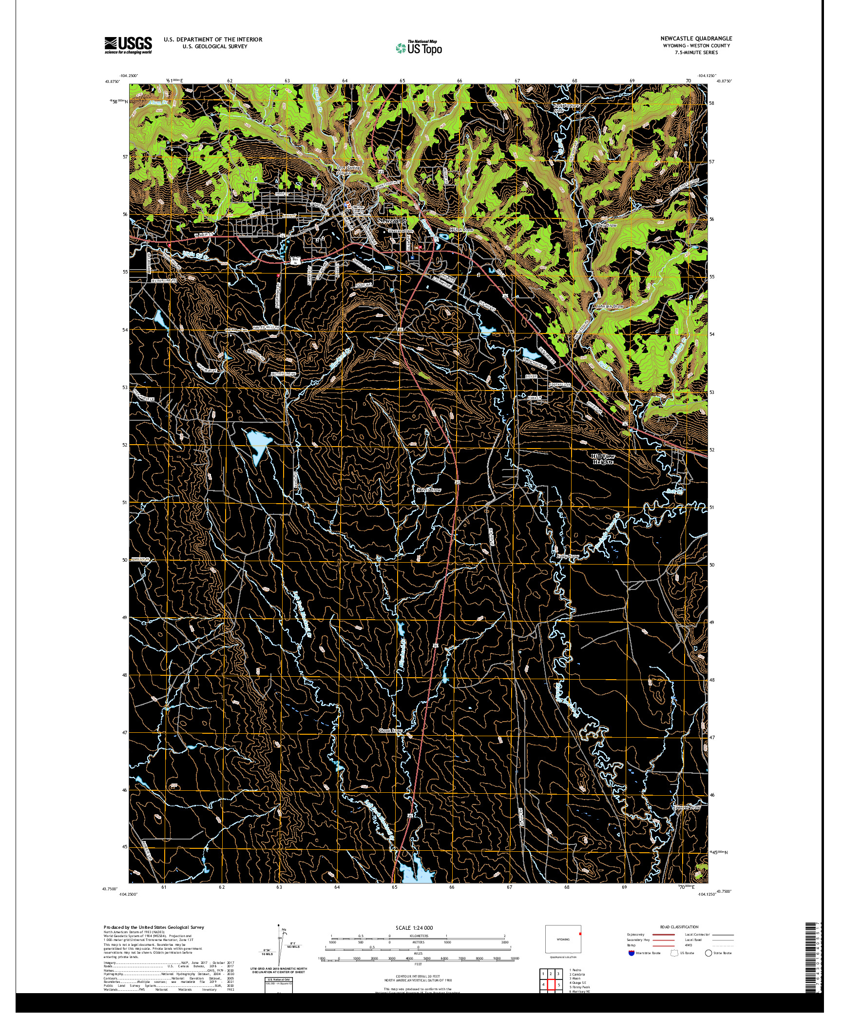 USGS US TOPO 7.5-MINUTE MAP FOR NEWCASTLE, WY 2021