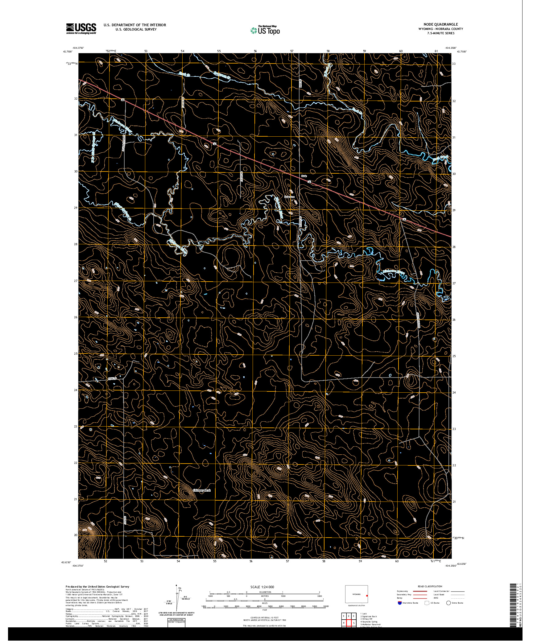 USGS US TOPO 7.5-MINUTE MAP FOR NODE, WY 2021