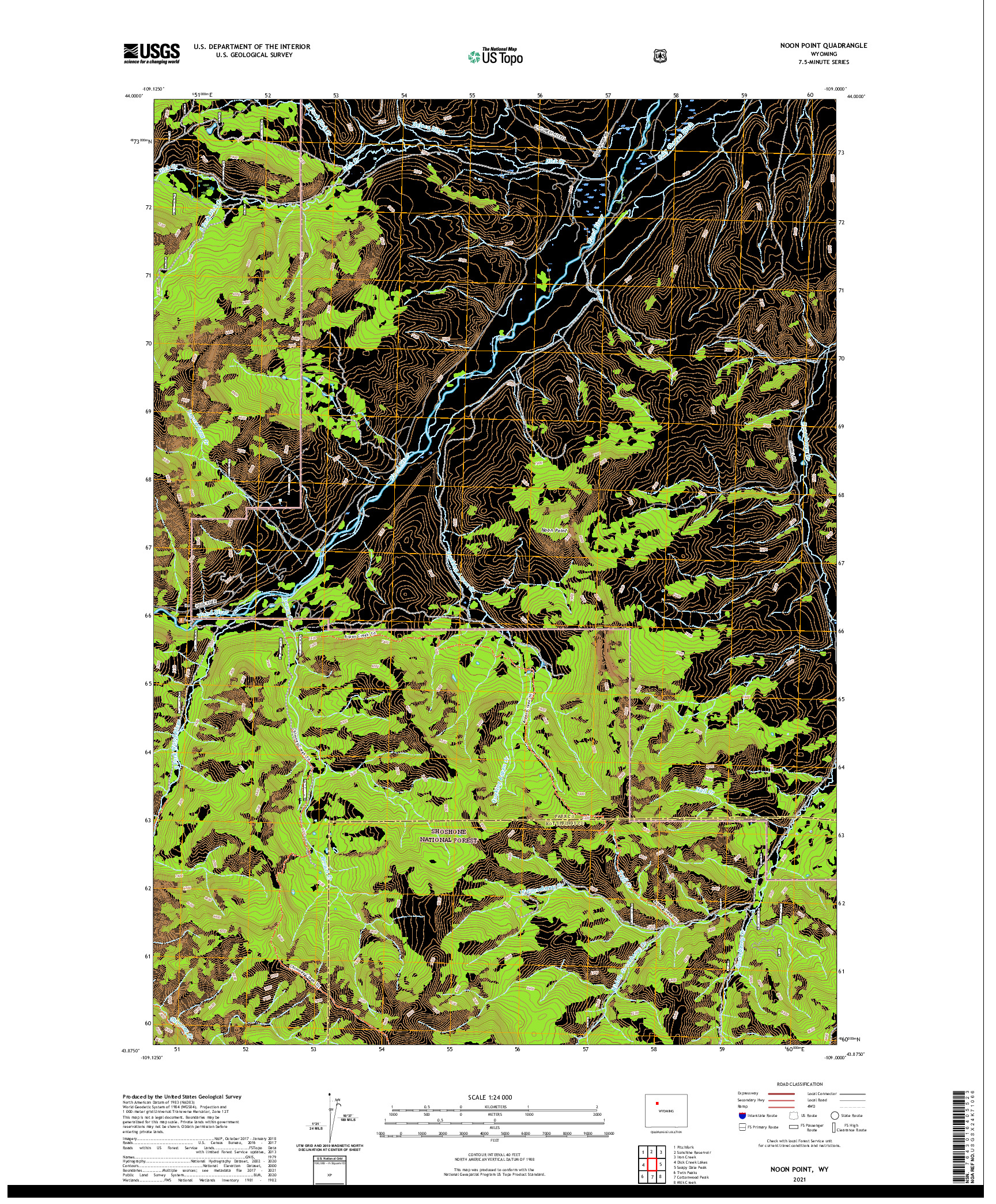 USGS US TOPO 7.5-MINUTE MAP FOR NOON POINT, WY 2021