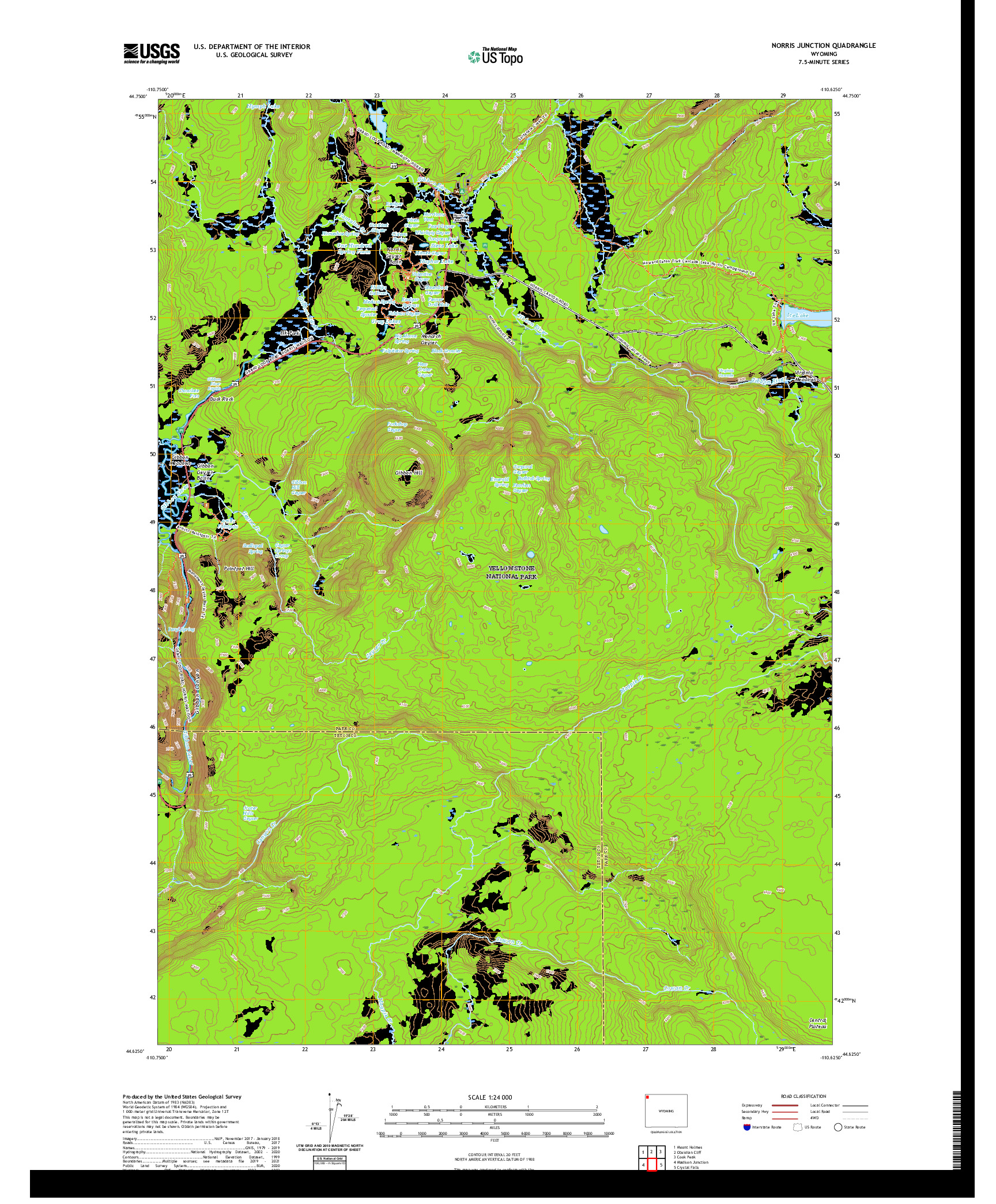 USGS US TOPO 7.5-MINUTE MAP FOR NORRIS JUNCTION, WY 2021