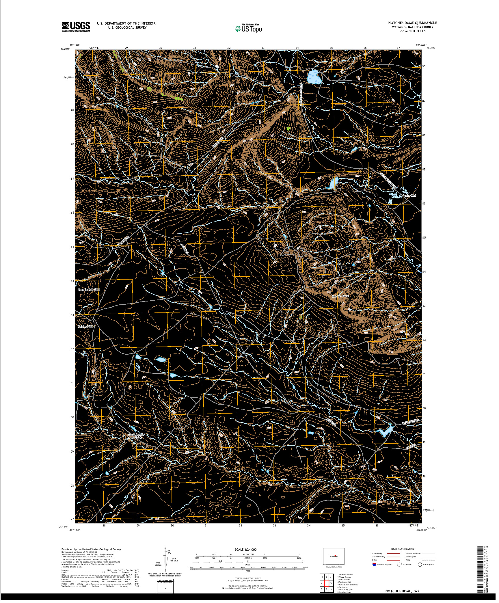 USGS US TOPO 7.5-MINUTE MAP FOR NOTCHES DOME, WY 2021