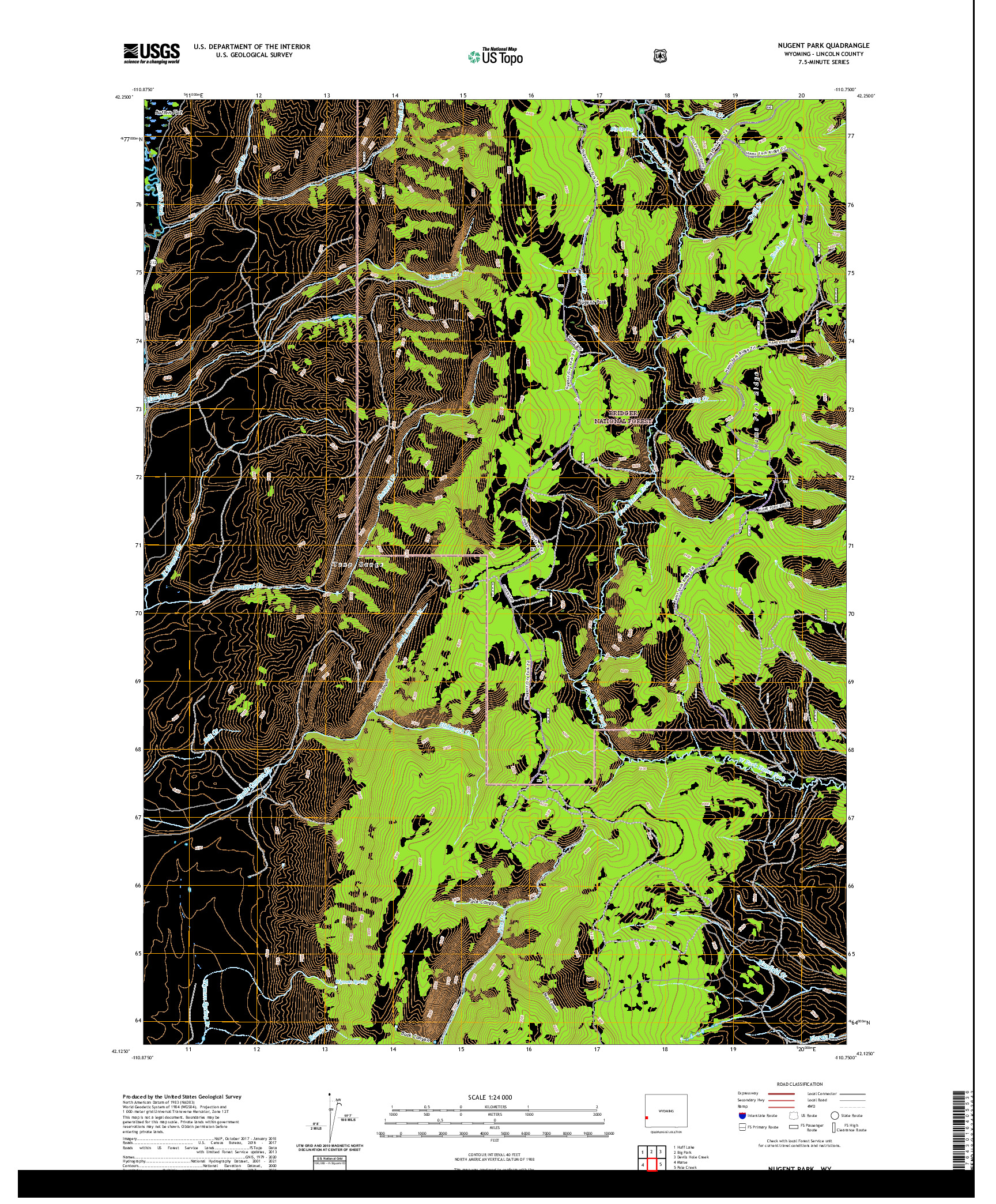 USGS US TOPO 7.5-MINUTE MAP FOR NUGENT PARK, WY 2021