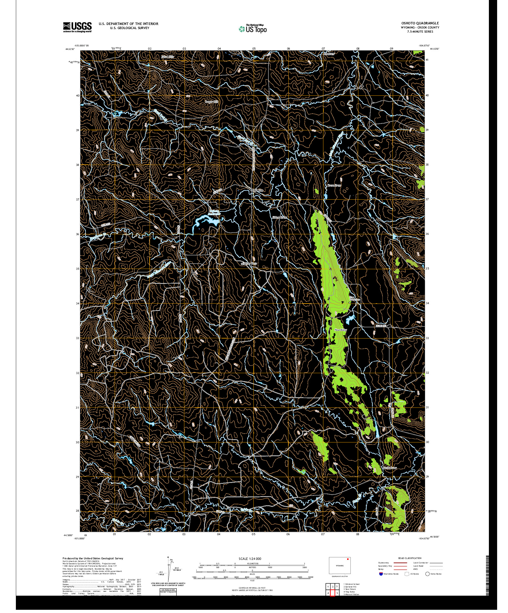 USGS US TOPO 7.5-MINUTE MAP FOR OSHOTO, WY 2021