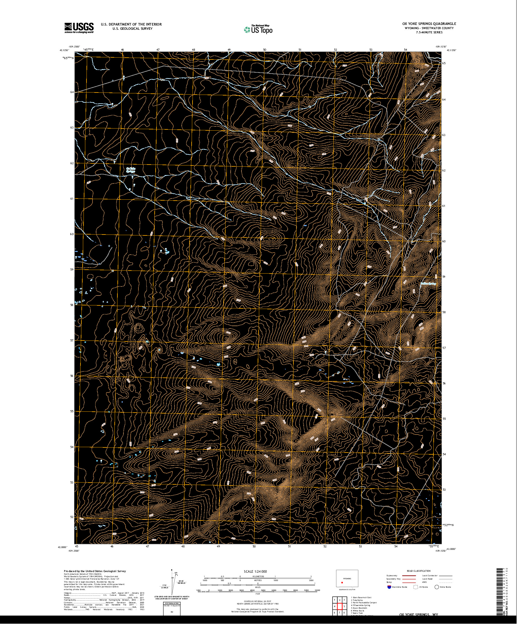 USGS US TOPO 7.5-MINUTE MAP FOR OX YOKE SPRINGS, WY 2021