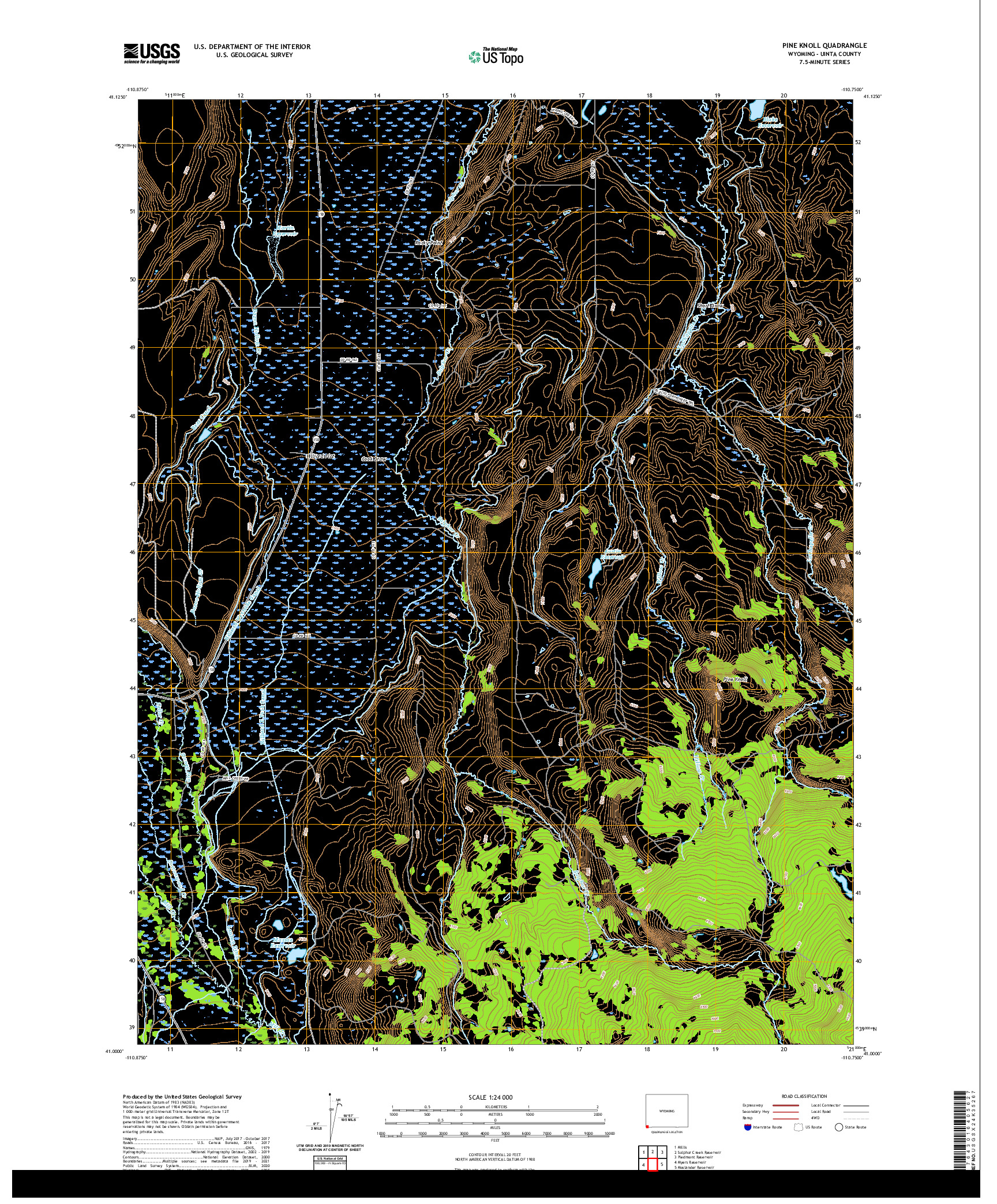 USGS US TOPO 7.5-MINUTE MAP FOR PINE KNOLL, WY 2021