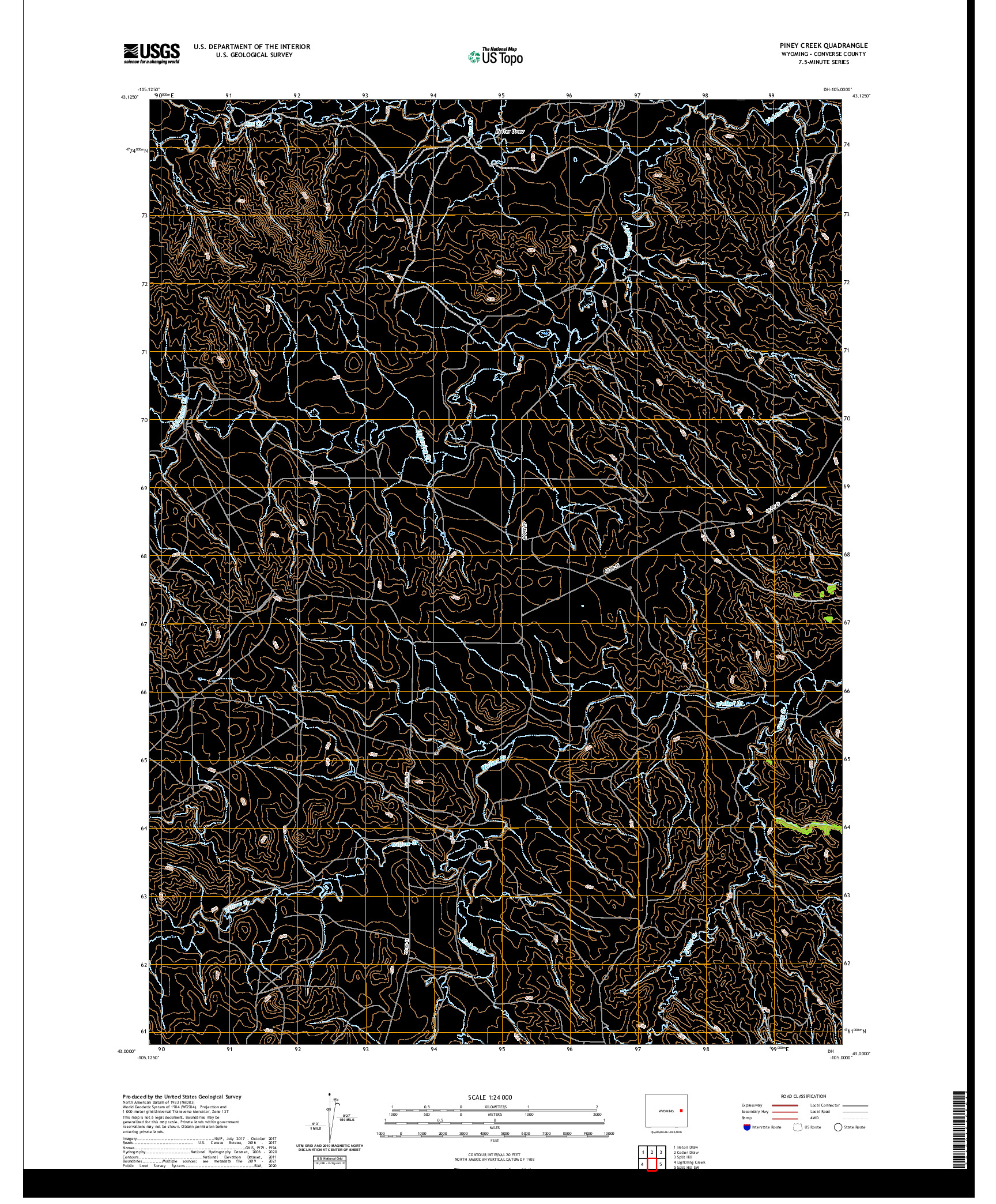 USGS US TOPO 7.5-MINUTE MAP FOR PINEY CREEK, WY 2021