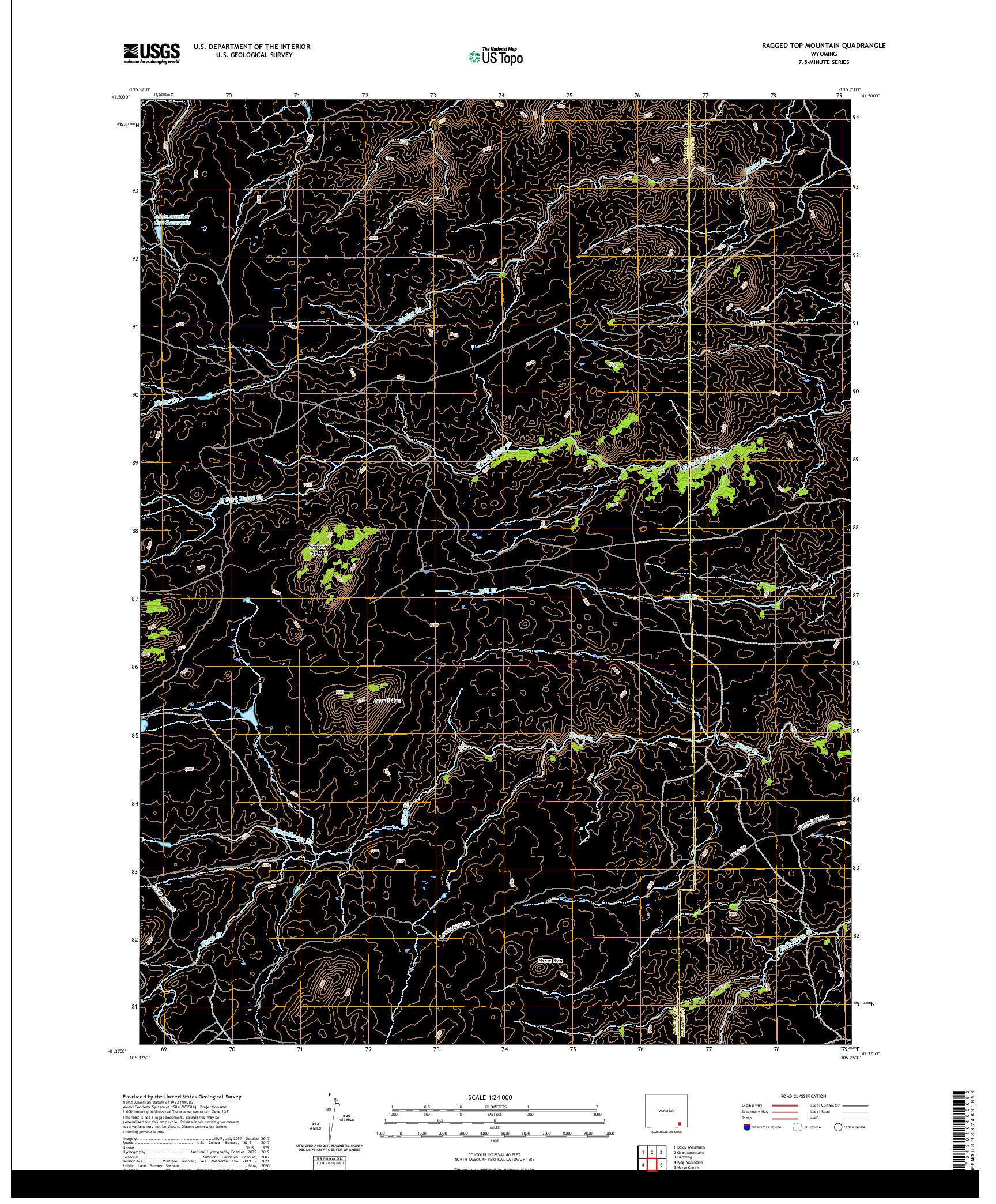 USGS US TOPO 7.5-MINUTE MAP FOR RAGGED TOP MOUNTAIN, WY 2021