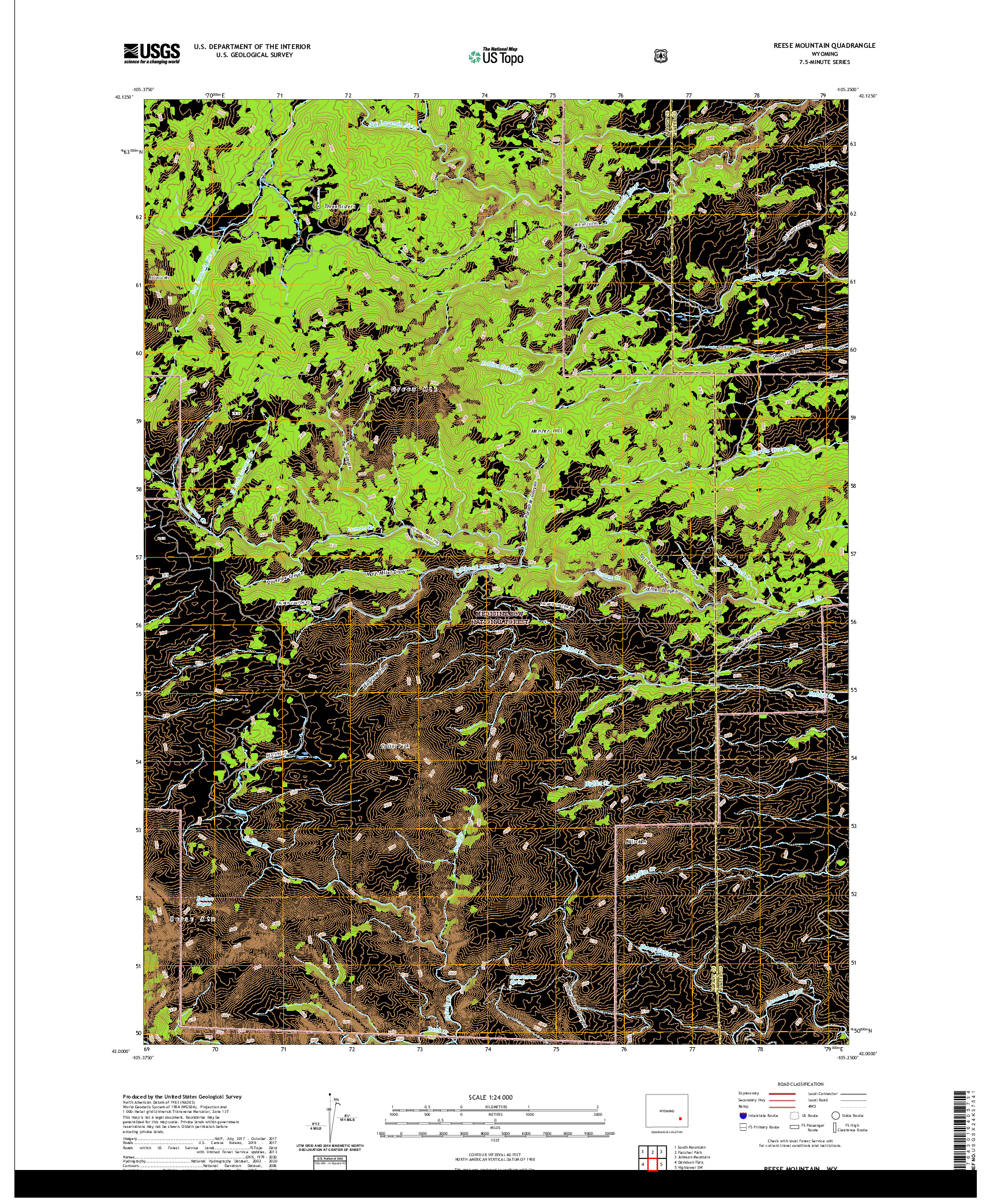 USGS US TOPO 7.5-MINUTE MAP FOR REESE MOUNTAIN, WY 2021