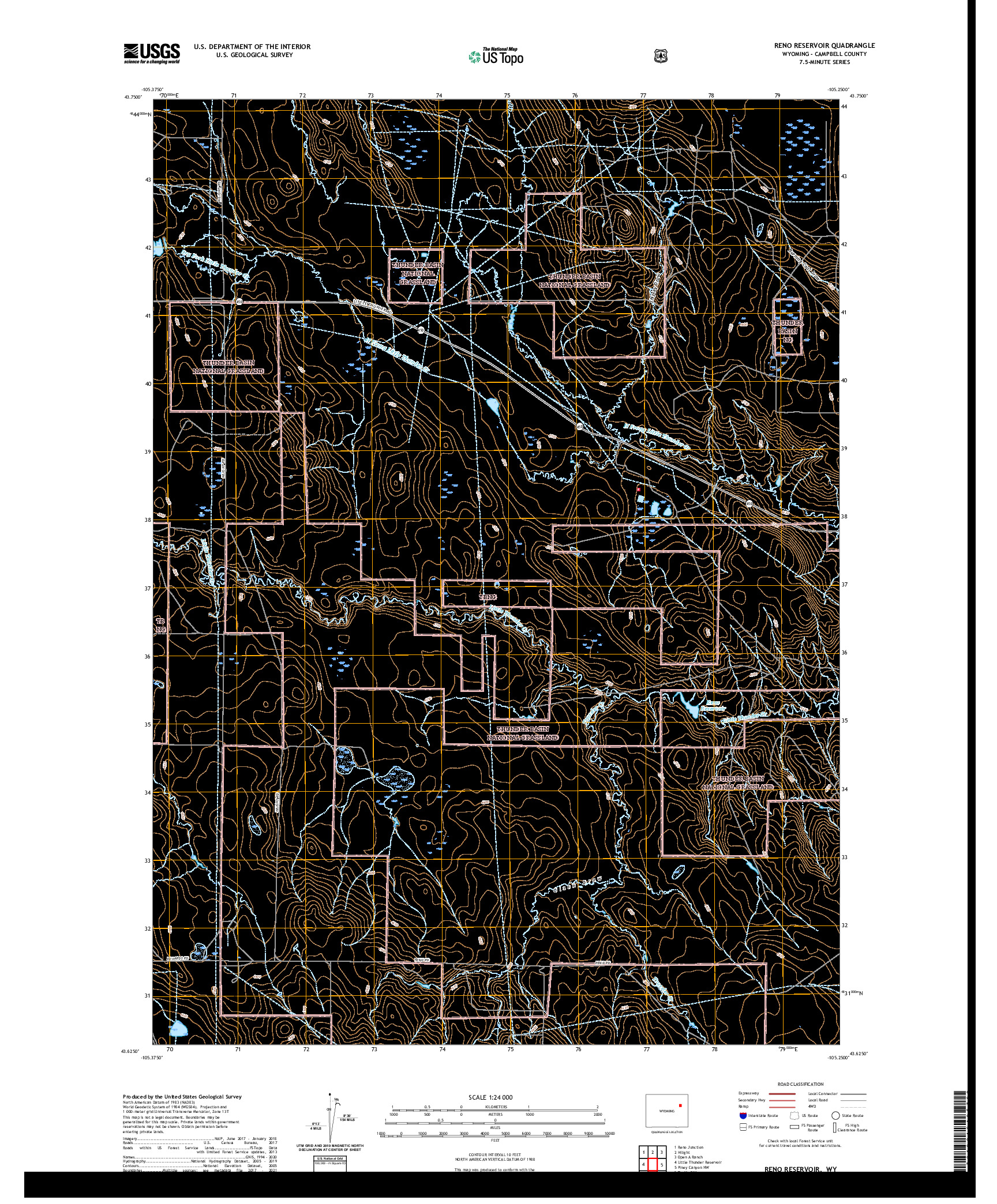 USGS US TOPO 7.5-MINUTE MAP FOR RENO RESERVOIR, WY 2021