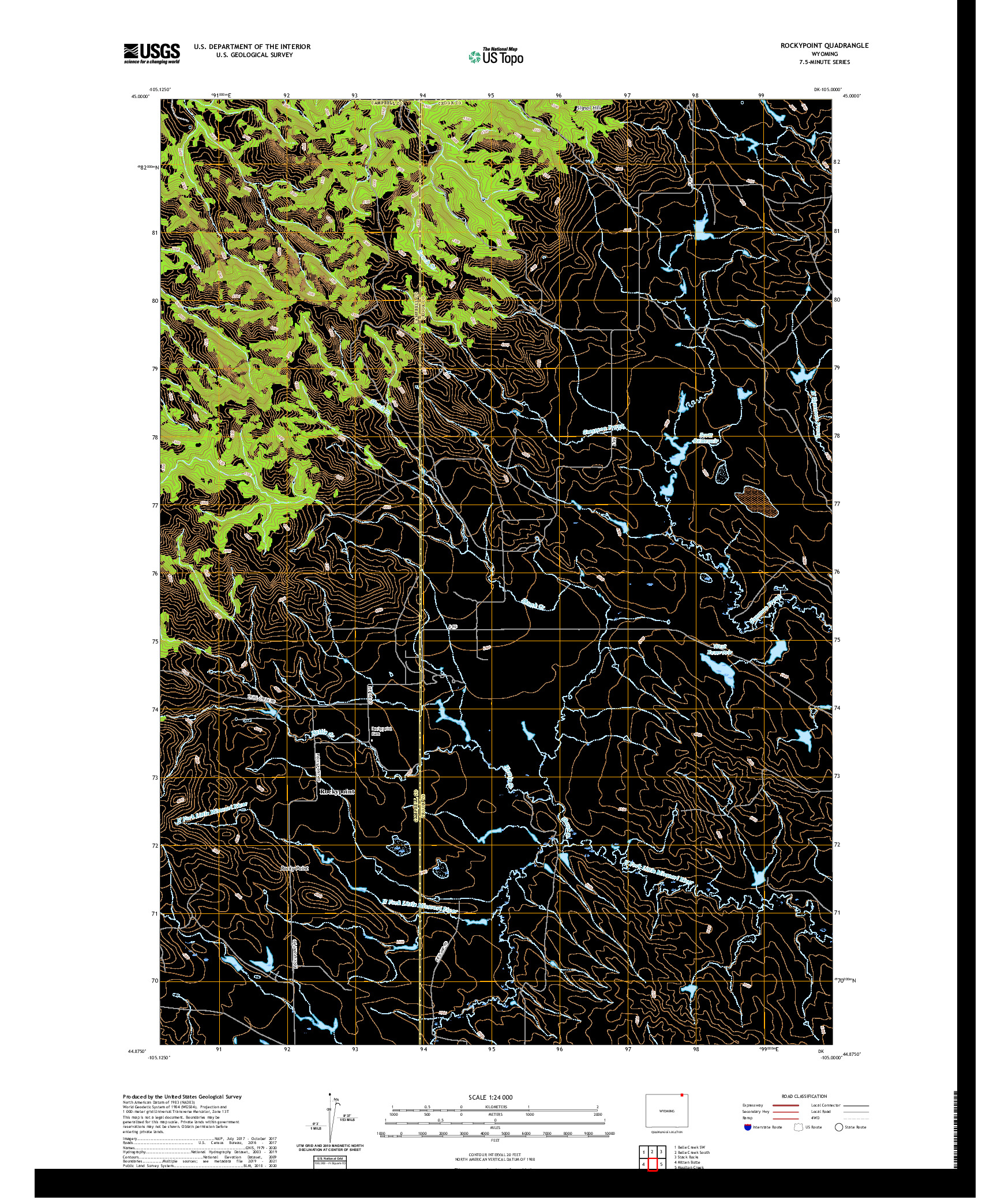 USGS US TOPO 7.5-MINUTE MAP FOR ROCKYPOINT, WY 2021