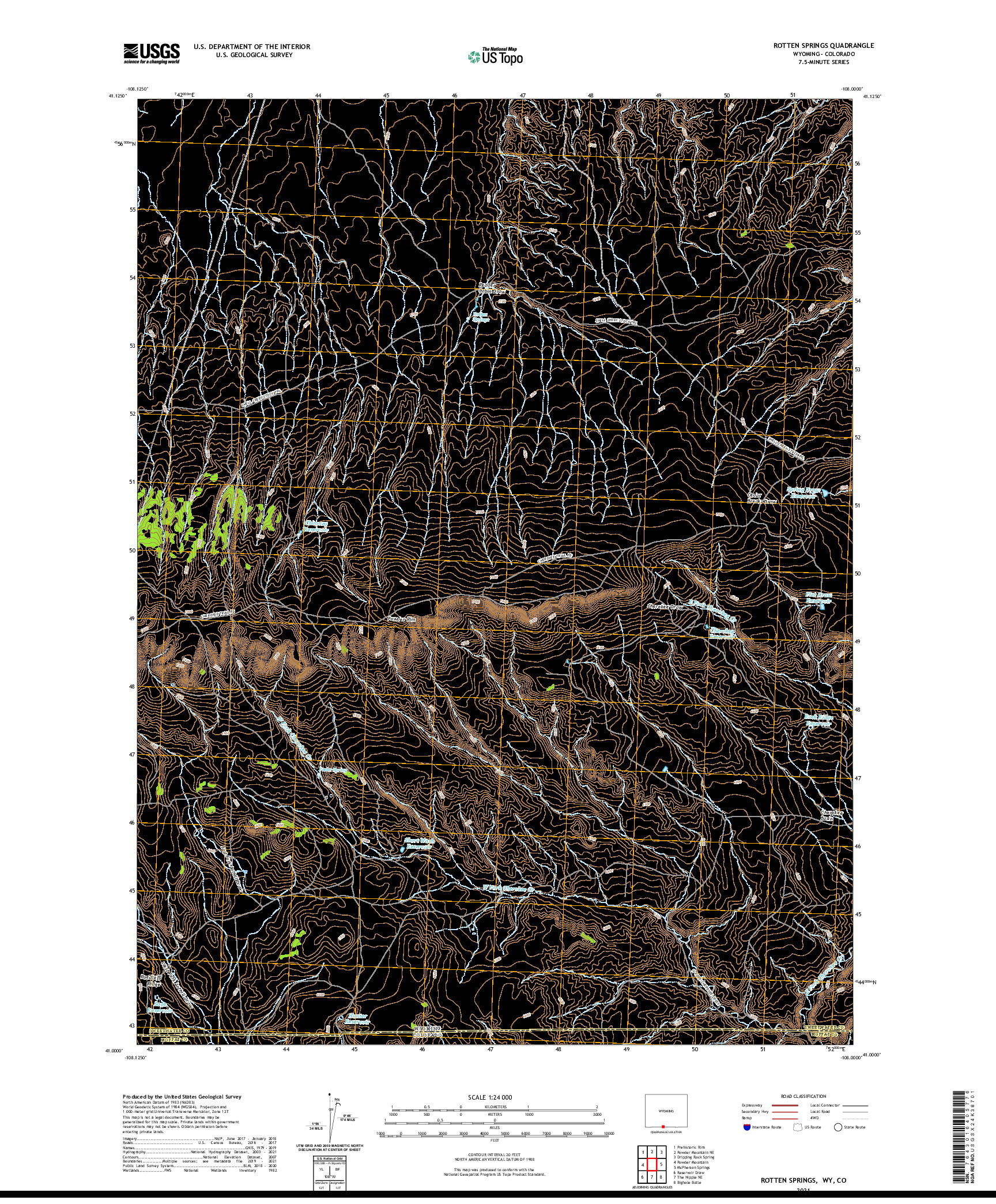 USGS US TOPO 7.5-MINUTE MAP FOR ROTTEN SPRINGS, WY,CO 2021