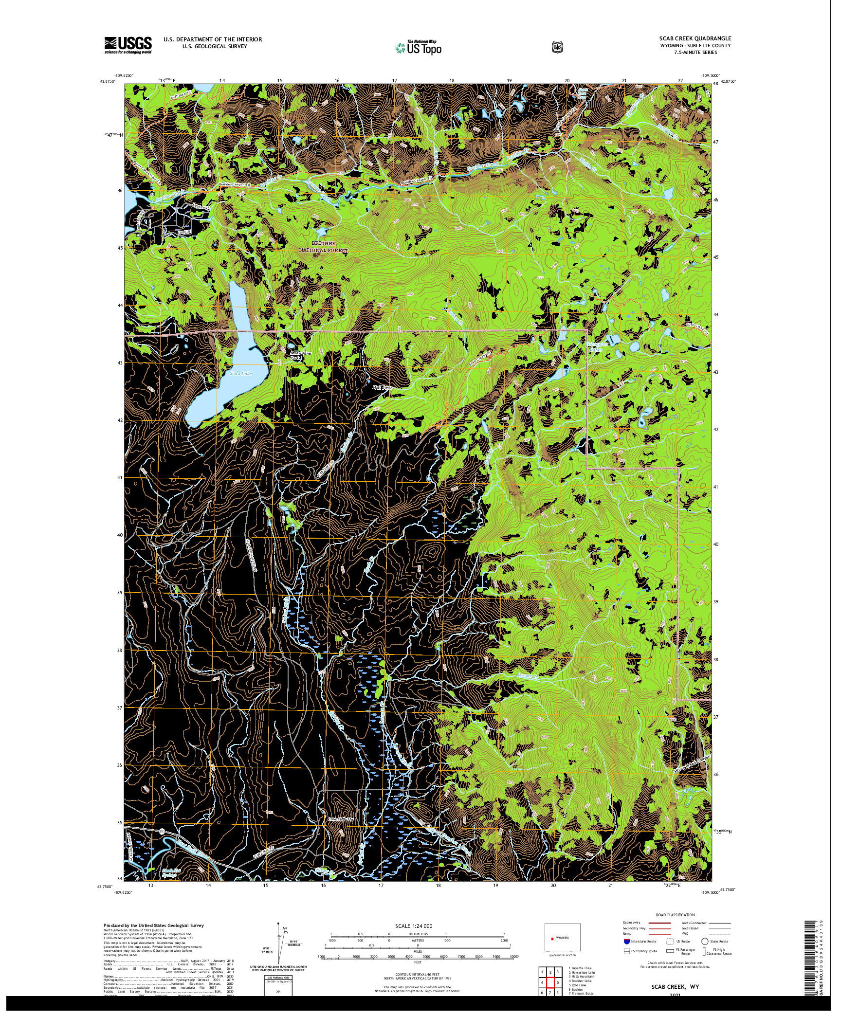 USGS US TOPO 7.5-MINUTE MAP FOR SCAB CREEK, WY 2021