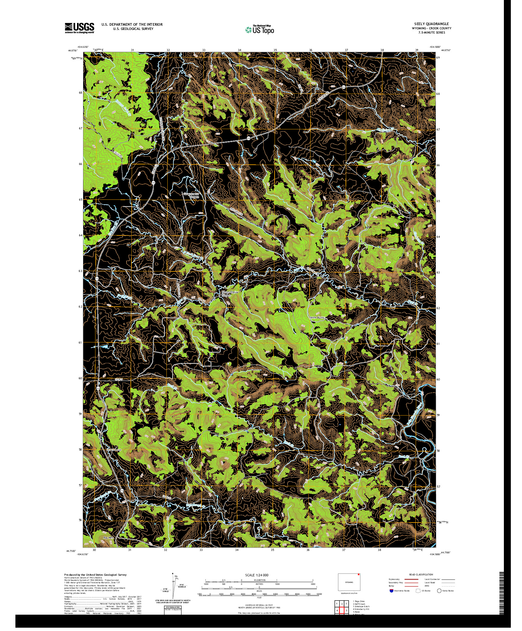 USGS US TOPO 7.5-MINUTE MAP FOR SEELY, WY 2021