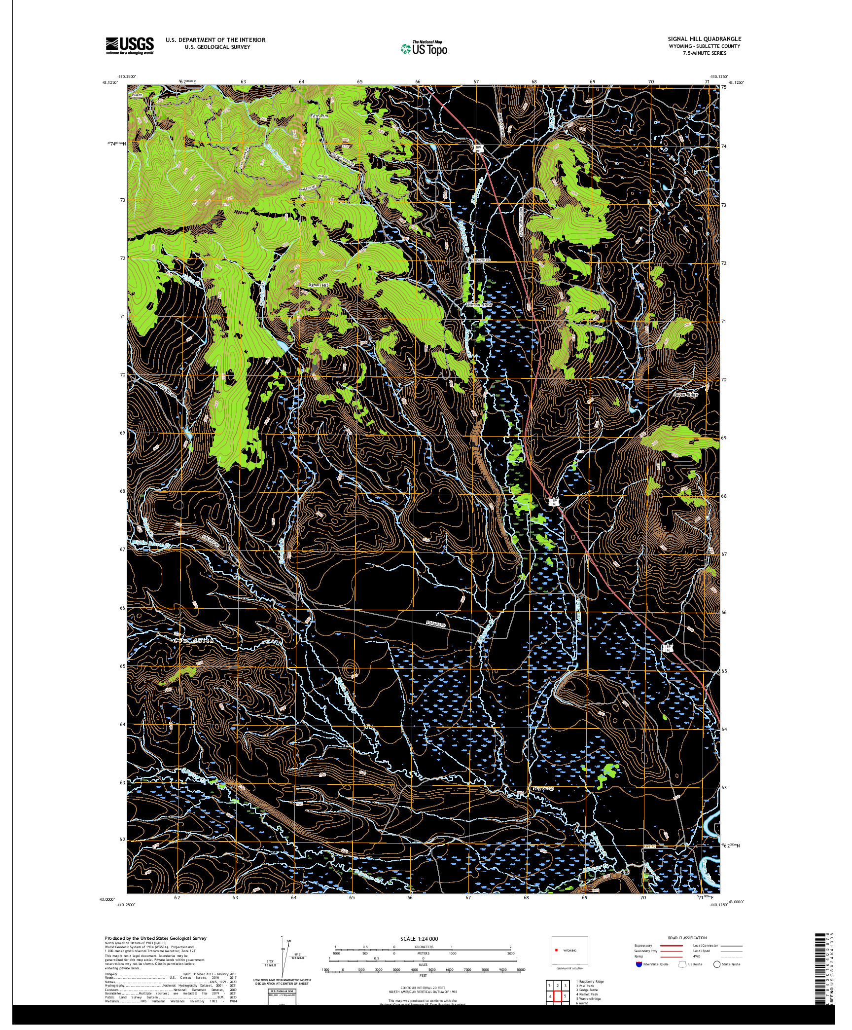 USGS US TOPO 7.5-MINUTE MAP FOR SIGNAL HILL, WY 2021