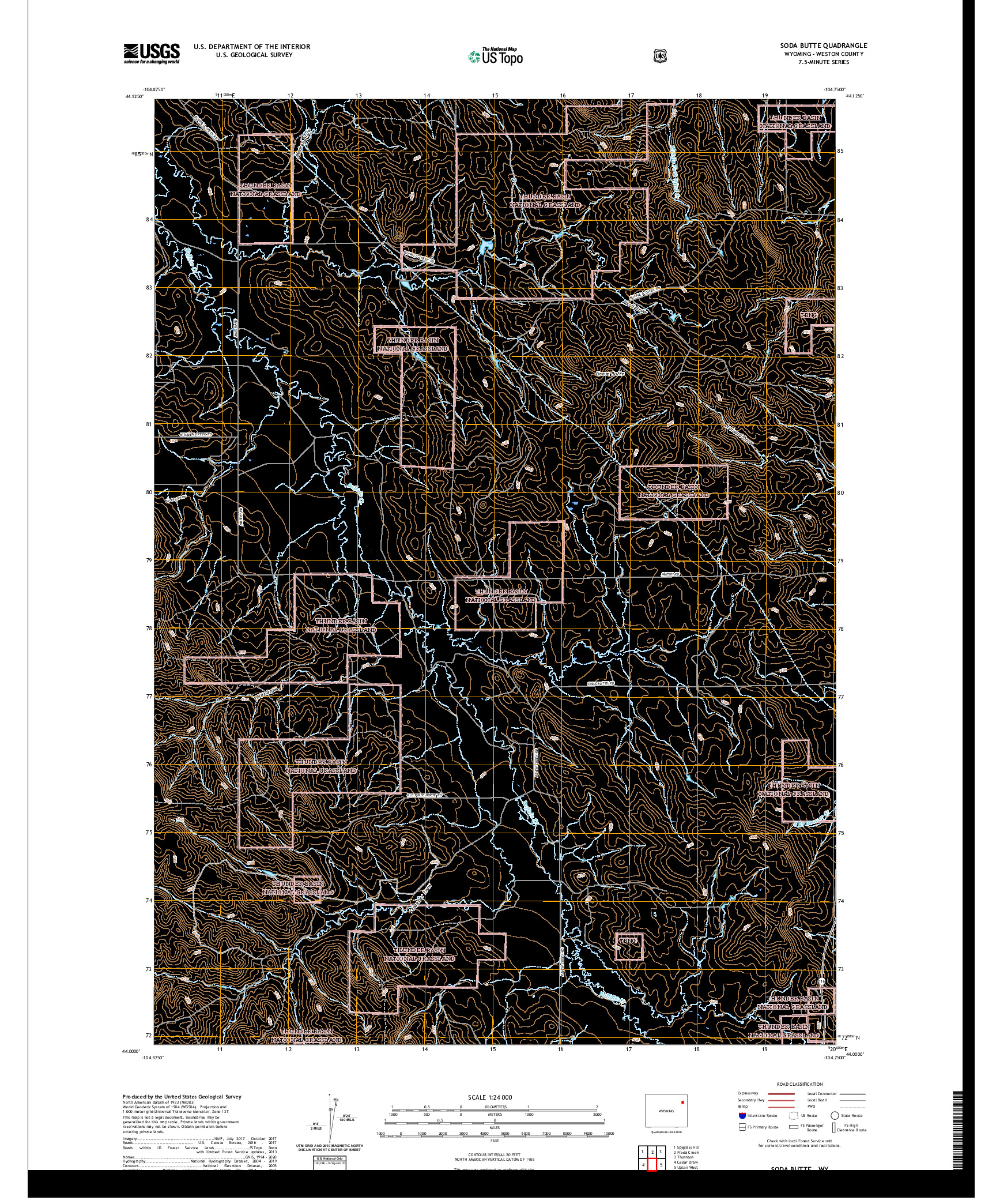 USGS US TOPO 7.5-MINUTE MAP FOR SODA BUTTE, WY 2021