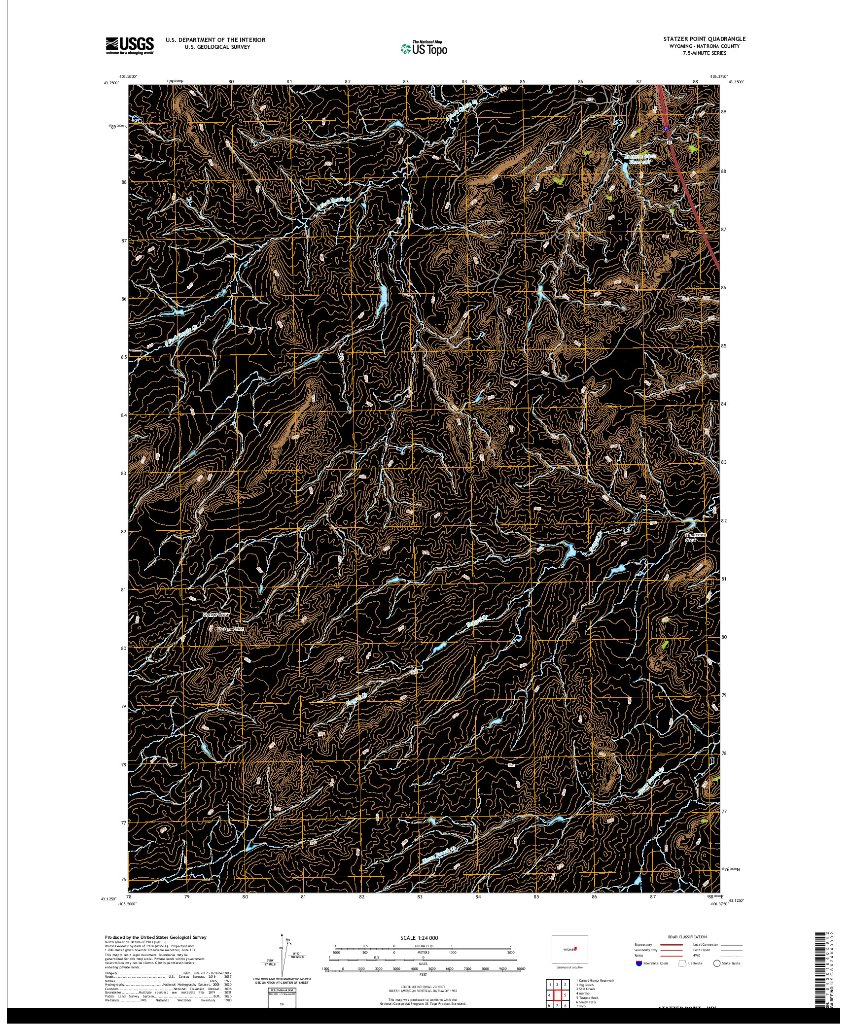 USGS US TOPO 7.5-MINUTE MAP FOR STATZER POINT, WY 2021