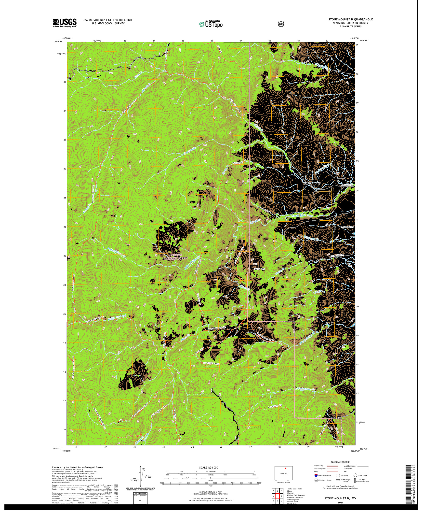 USGS US TOPO 7.5-MINUTE MAP FOR STONE MOUNTAIN, WY 2021