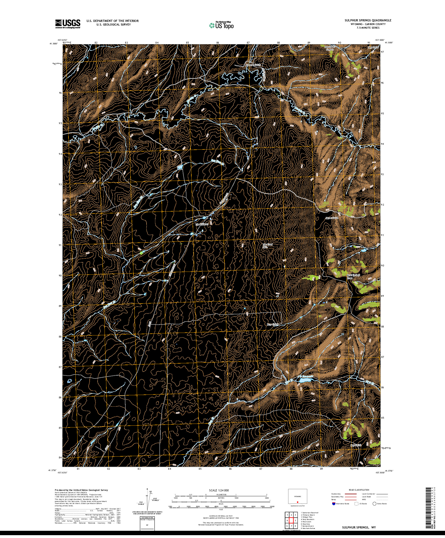 USGS US TOPO 7.5-MINUTE MAP FOR SULPHUR SPRINGS, WY 2021