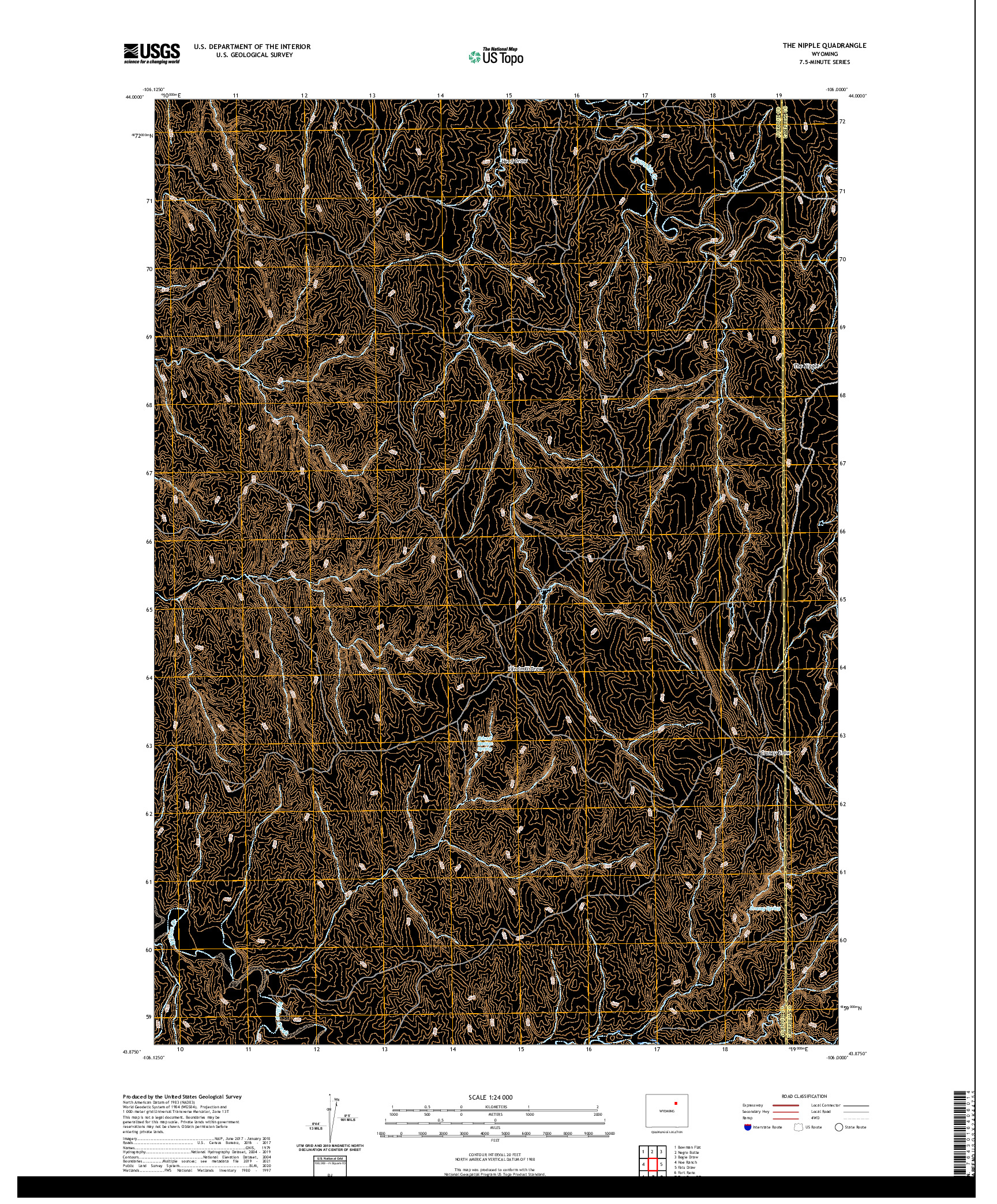 USGS US TOPO 7.5-MINUTE MAP FOR THE NIPPLE, WY 2021