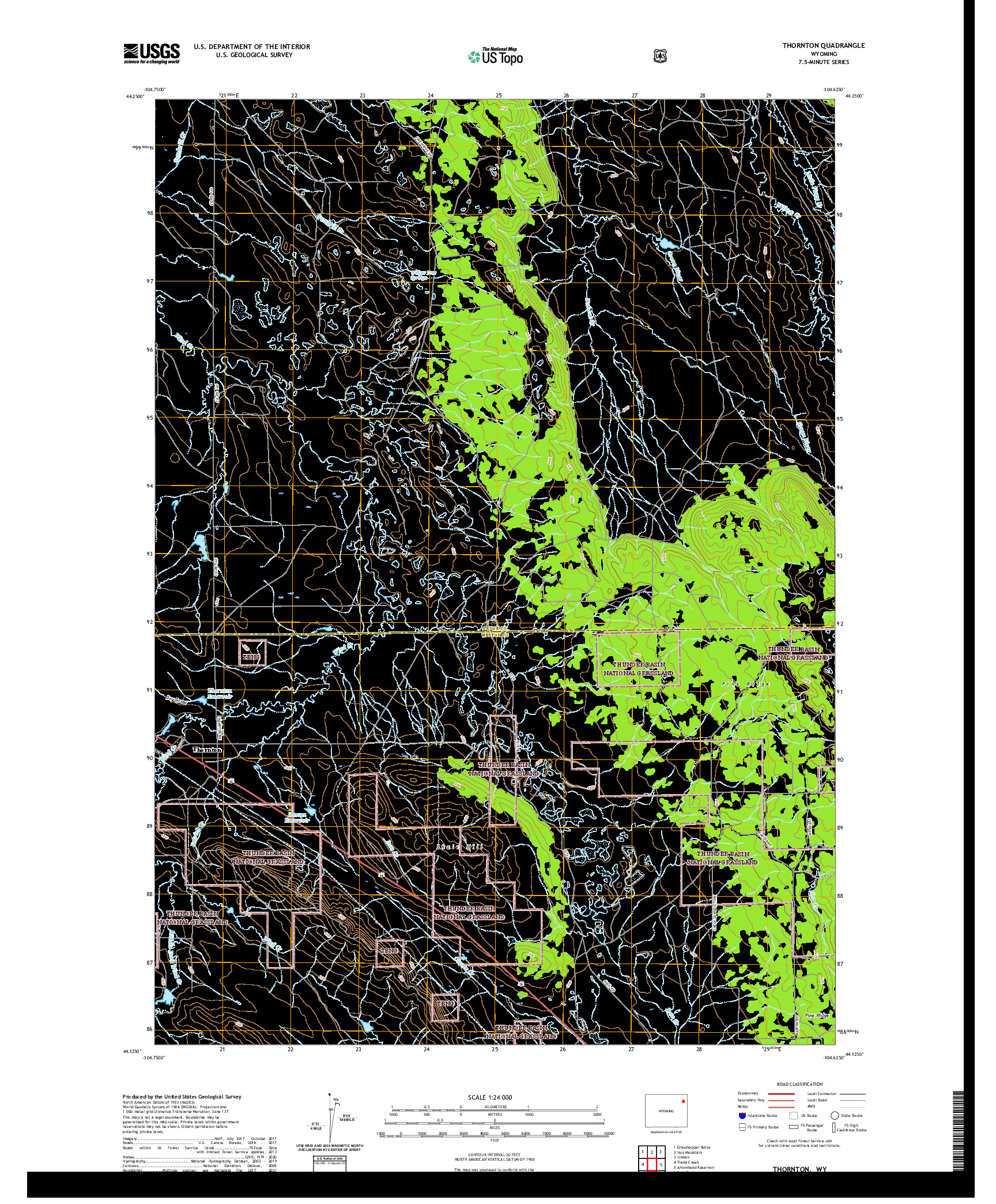 USGS US TOPO 7.5-MINUTE MAP FOR THORNTON, WY 2021