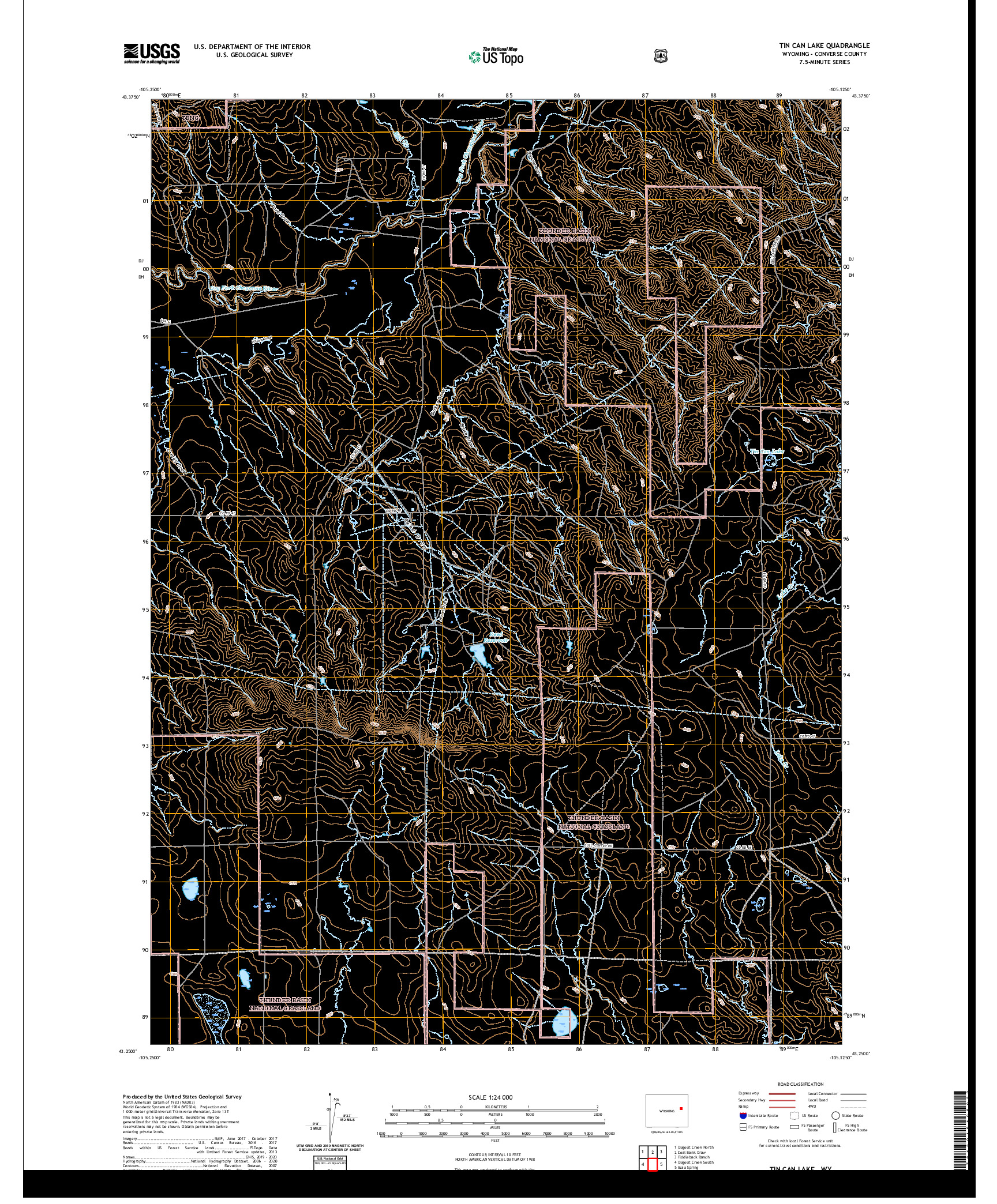 USGS US TOPO 7.5-MINUTE MAP FOR TIN CAN LAKE, WY 2021