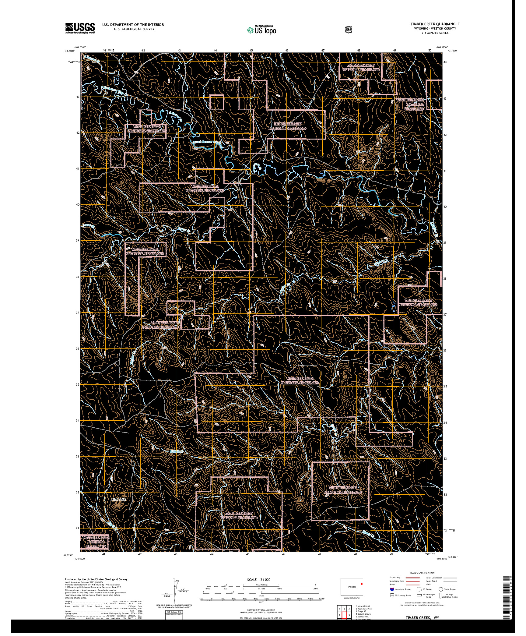USGS US TOPO 7.5-MINUTE MAP FOR TIMBER CREEK, WY 2021