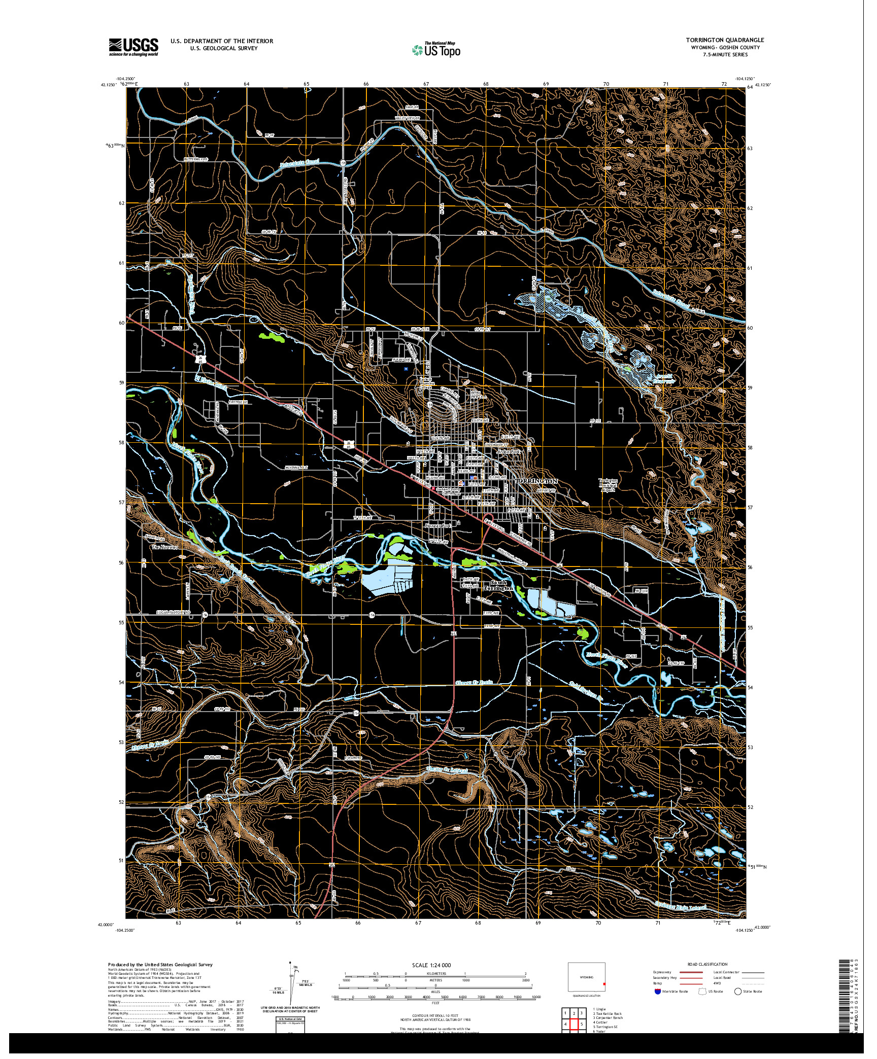 USGS US TOPO 7.5-MINUTE MAP FOR TORRINGTON, WY 2021