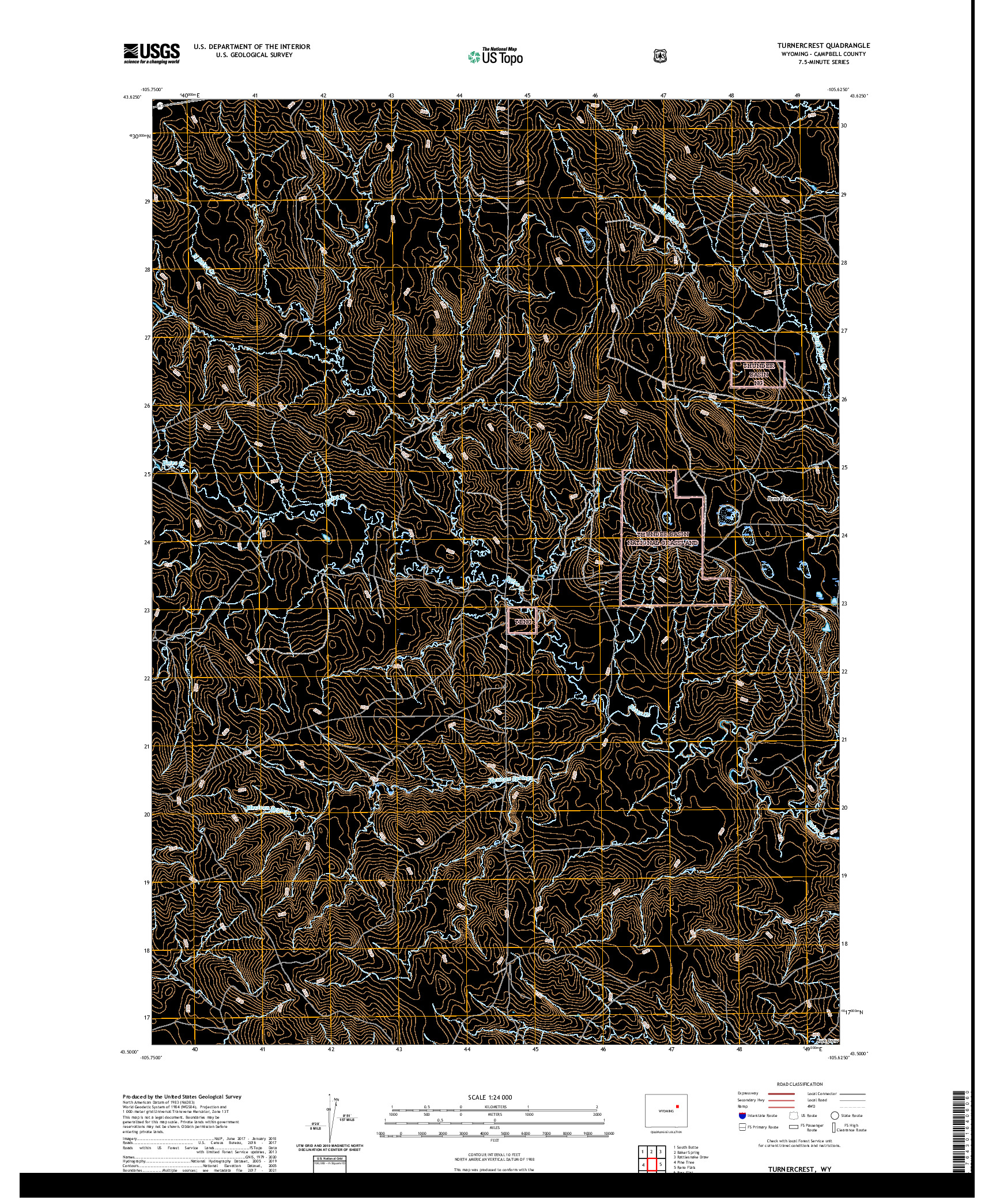 USGS US TOPO 7.5-MINUTE MAP FOR TURNERCREST, WY 2021