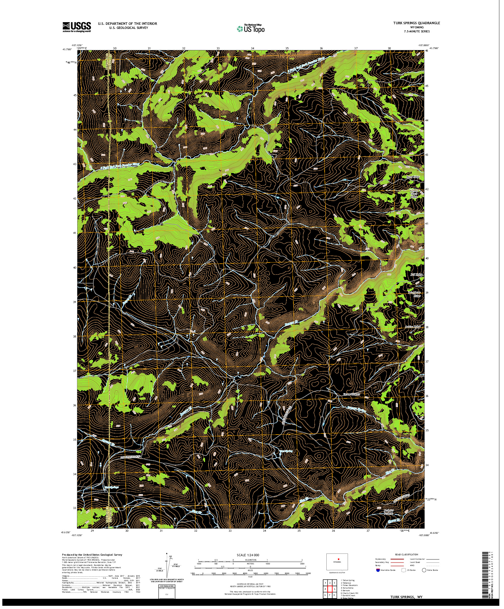 USGS US TOPO 7.5-MINUTE MAP FOR TURK SPRINGS, WY 2021