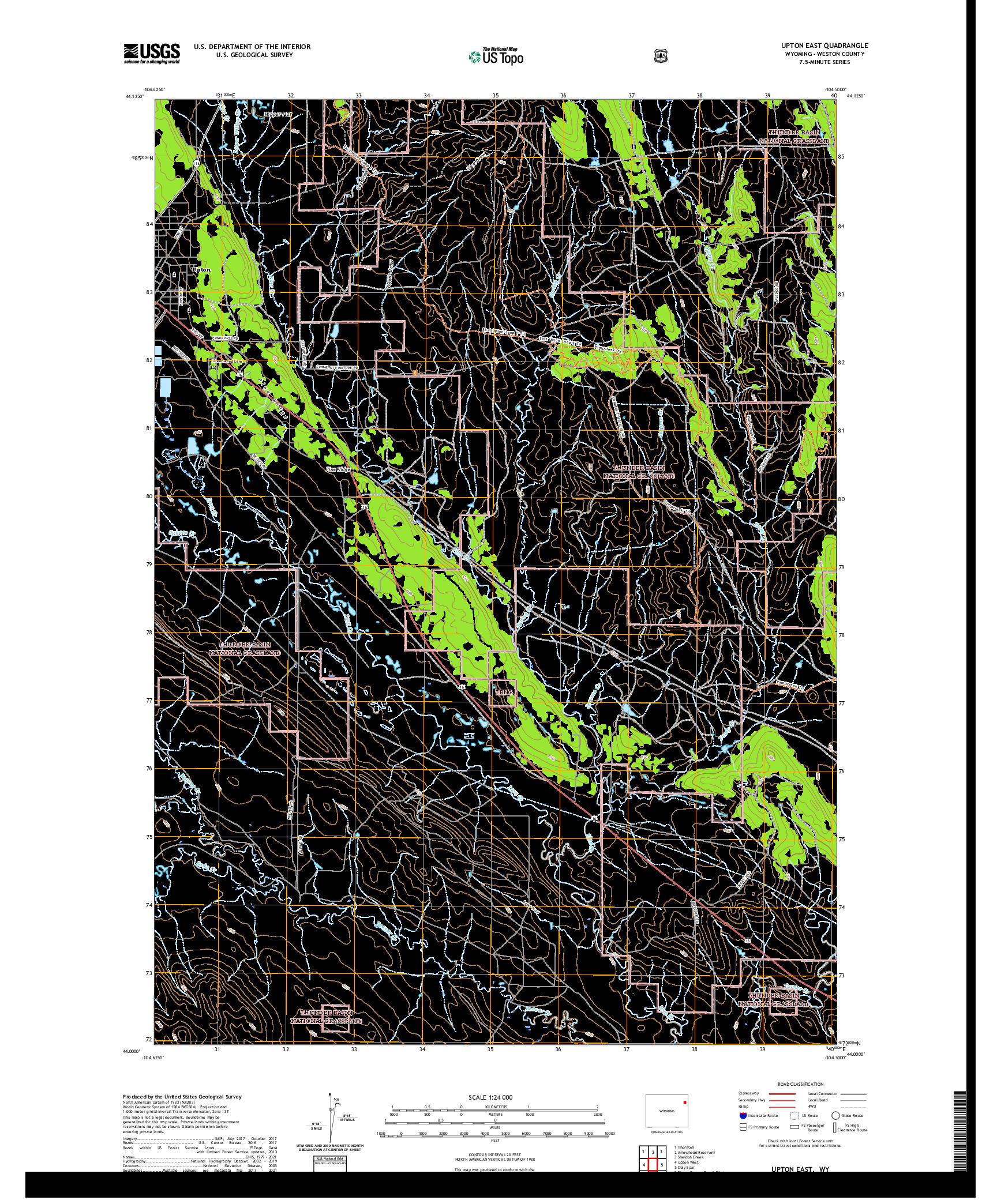 USGS US TOPO 7.5-MINUTE MAP FOR UPTON EAST, WY 2021
