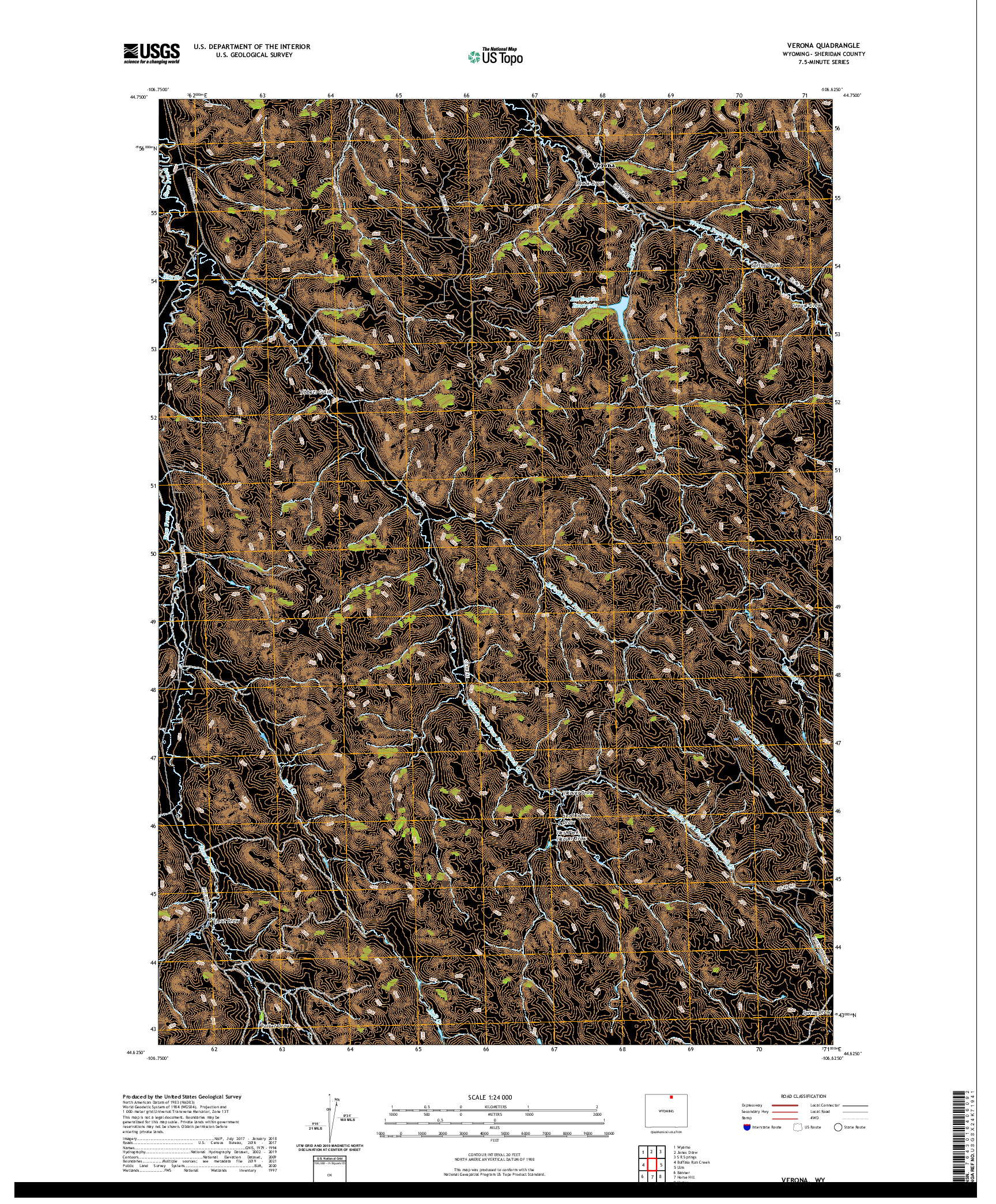 USGS US TOPO 7.5-MINUTE MAP FOR VERONA, WY 2021