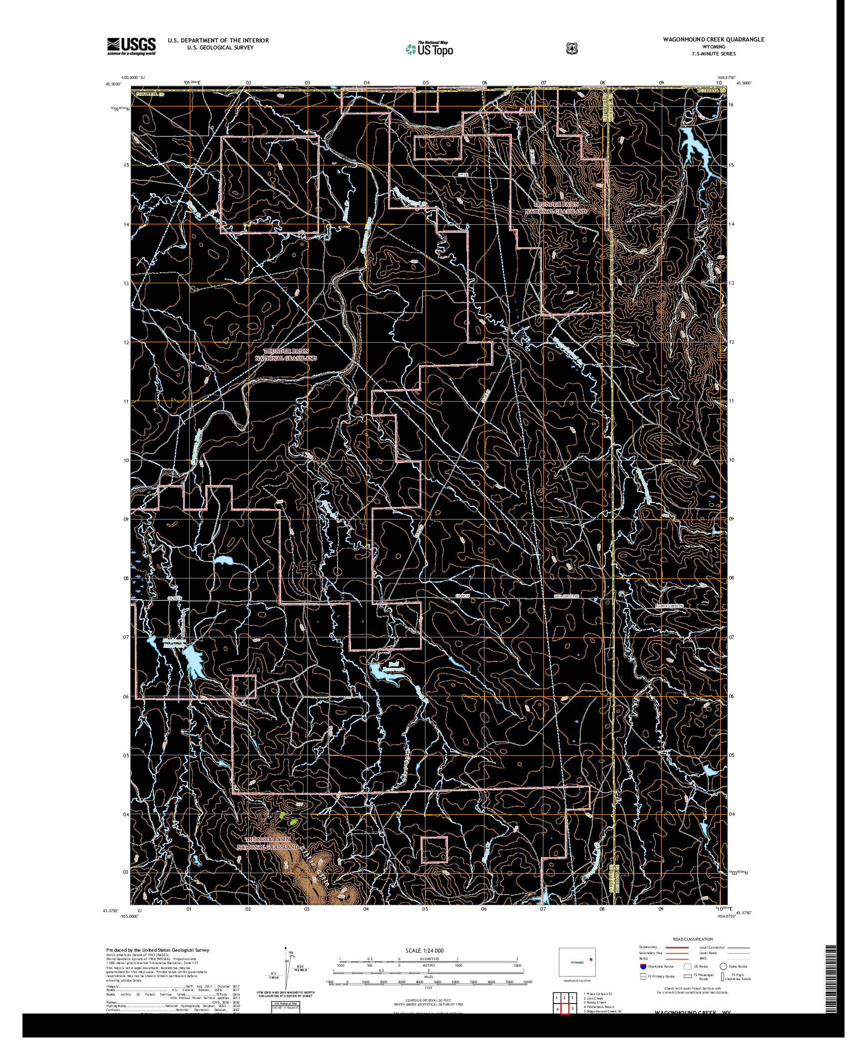USGS US TOPO 7.5-MINUTE MAP FOR WAGONHOUND CREEK, WY 2021