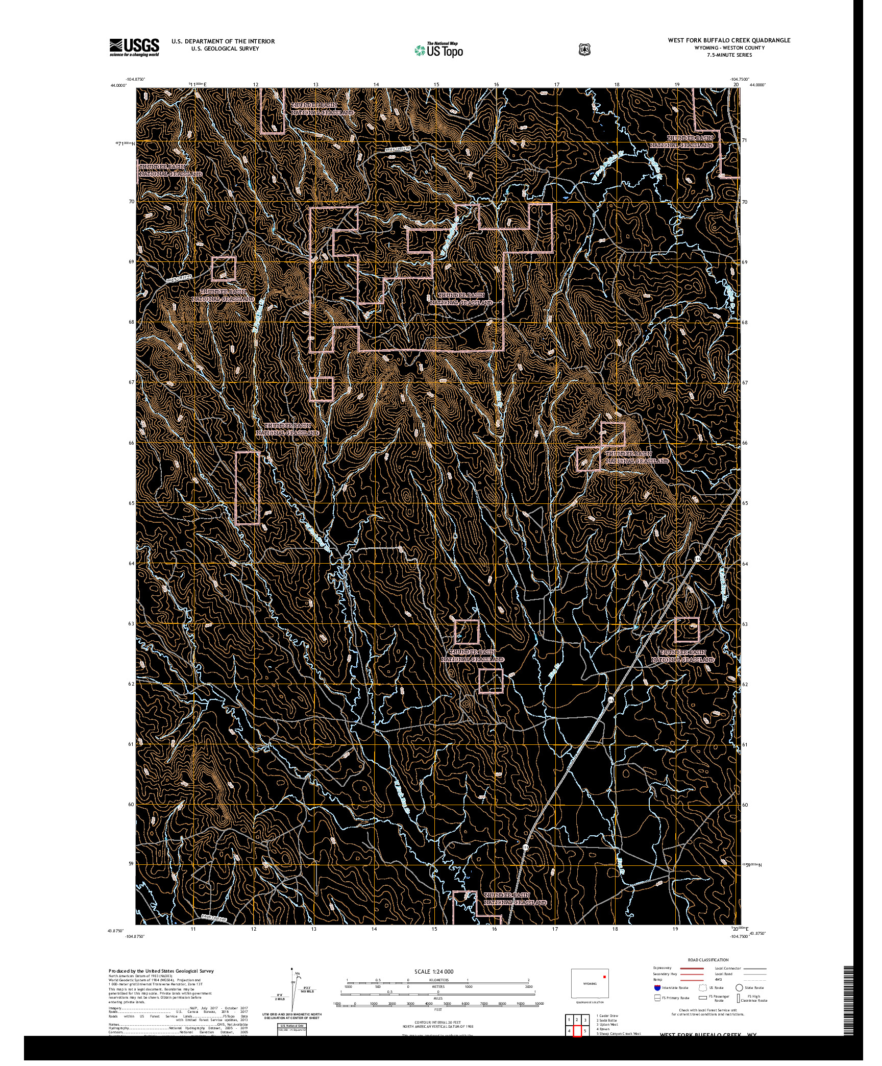 USGS US TOPO 7.5-MINUTE MAP FOR WEST FORK BUFFALO CREEK, WY 2021