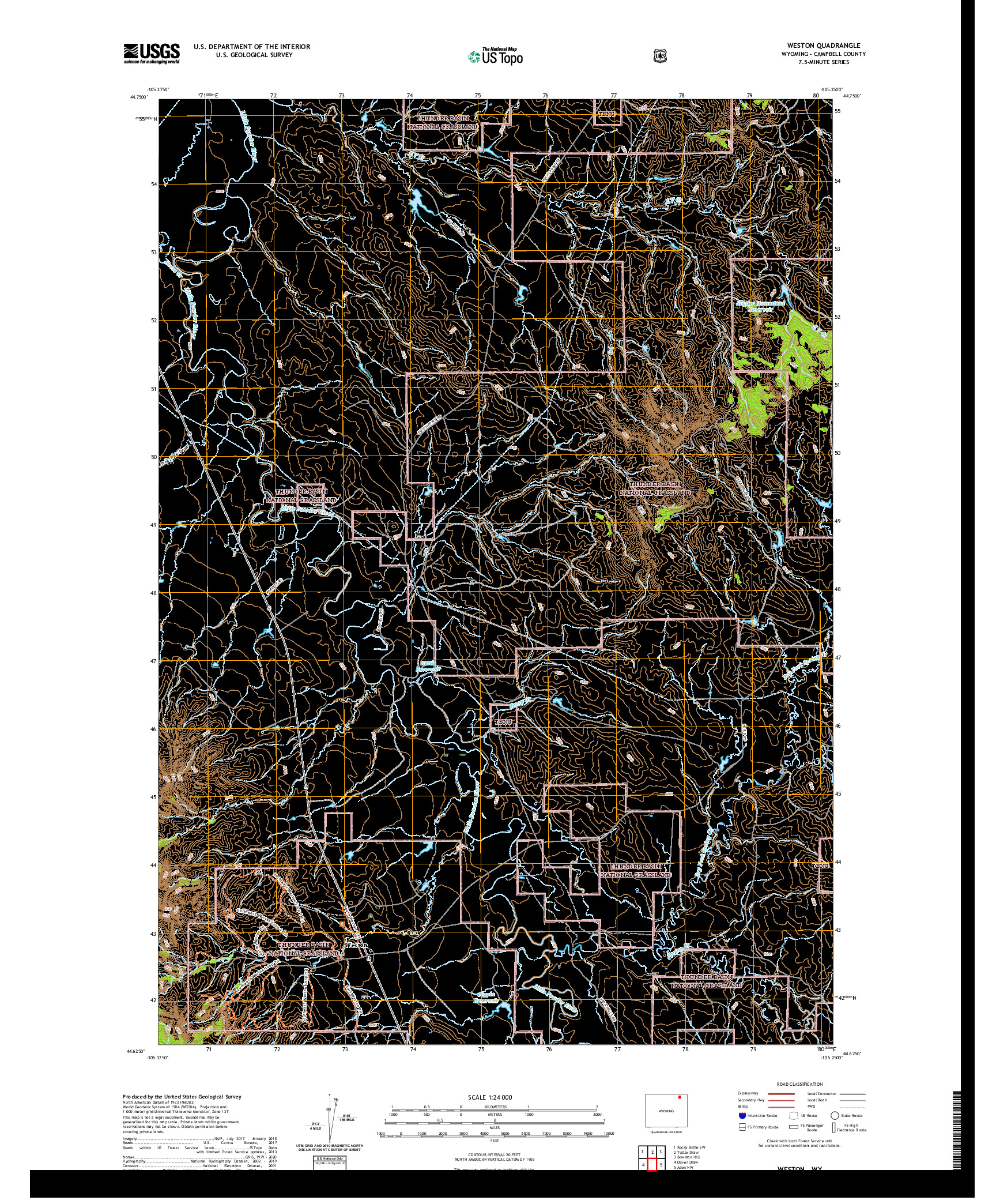 USGS US TOPO 7.5-MINUTE MAP FOR WESTON, WY 2021