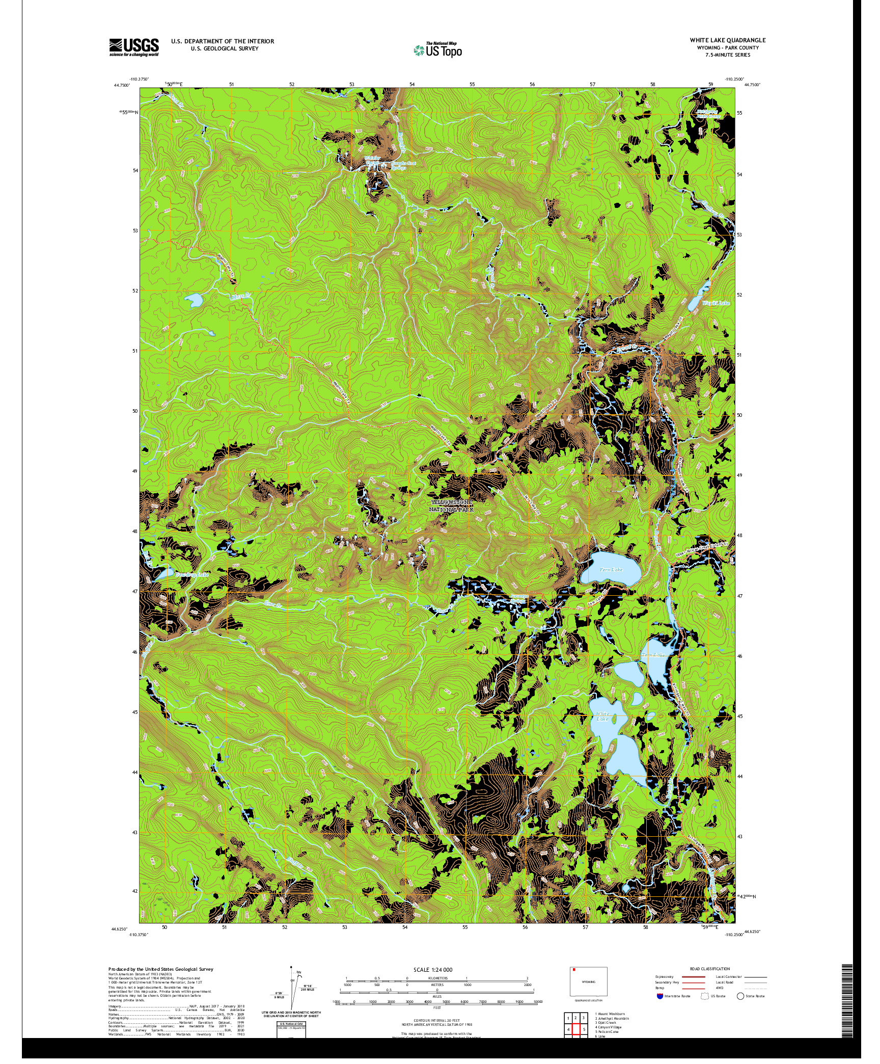USGS US TOPO 7.5-MINUTE MAP FOR WHITE LAKE, WY 2021