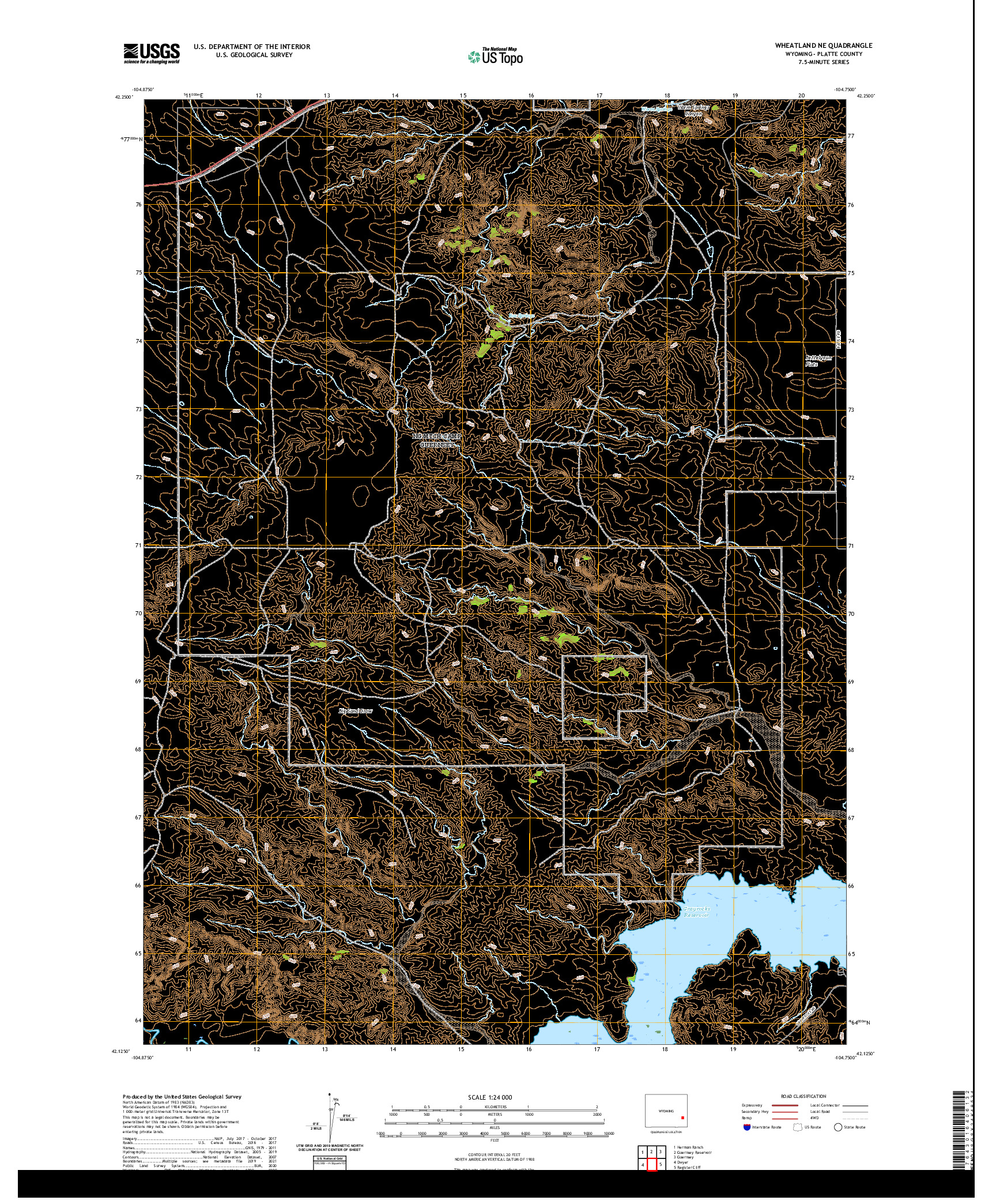 USGS US TOPO 7.5-MINUTE MAP FOR WHEATLAND NE, WY 2021