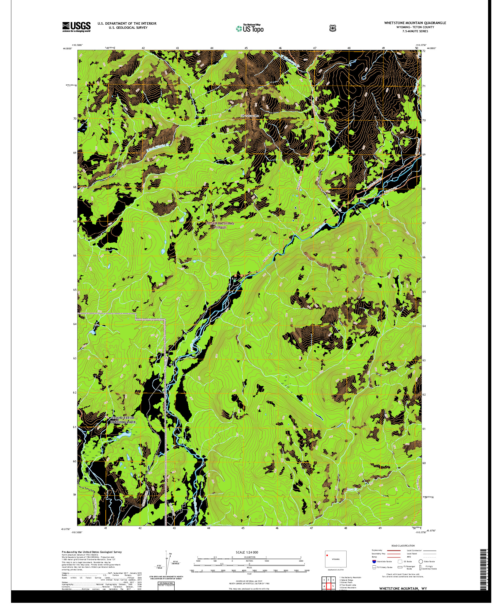 USGS US TOPO 7.5-MINUTE MAP FOR WHETSTONE MOUNTAIN, WY 2021