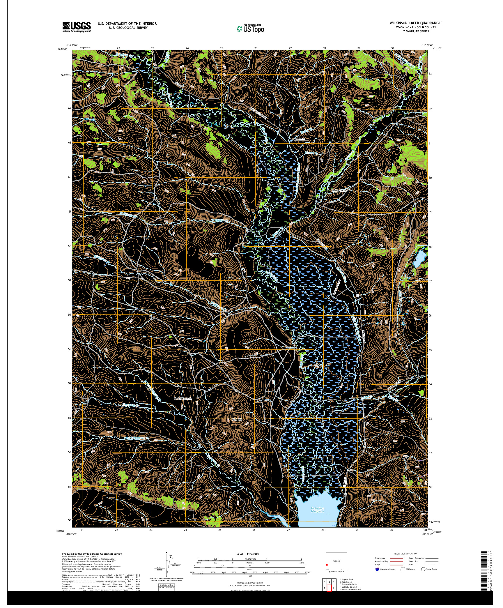 USGS US TOPO 7.5-MINUTE MAP FOR WILKINSON CREEK, WY 2021