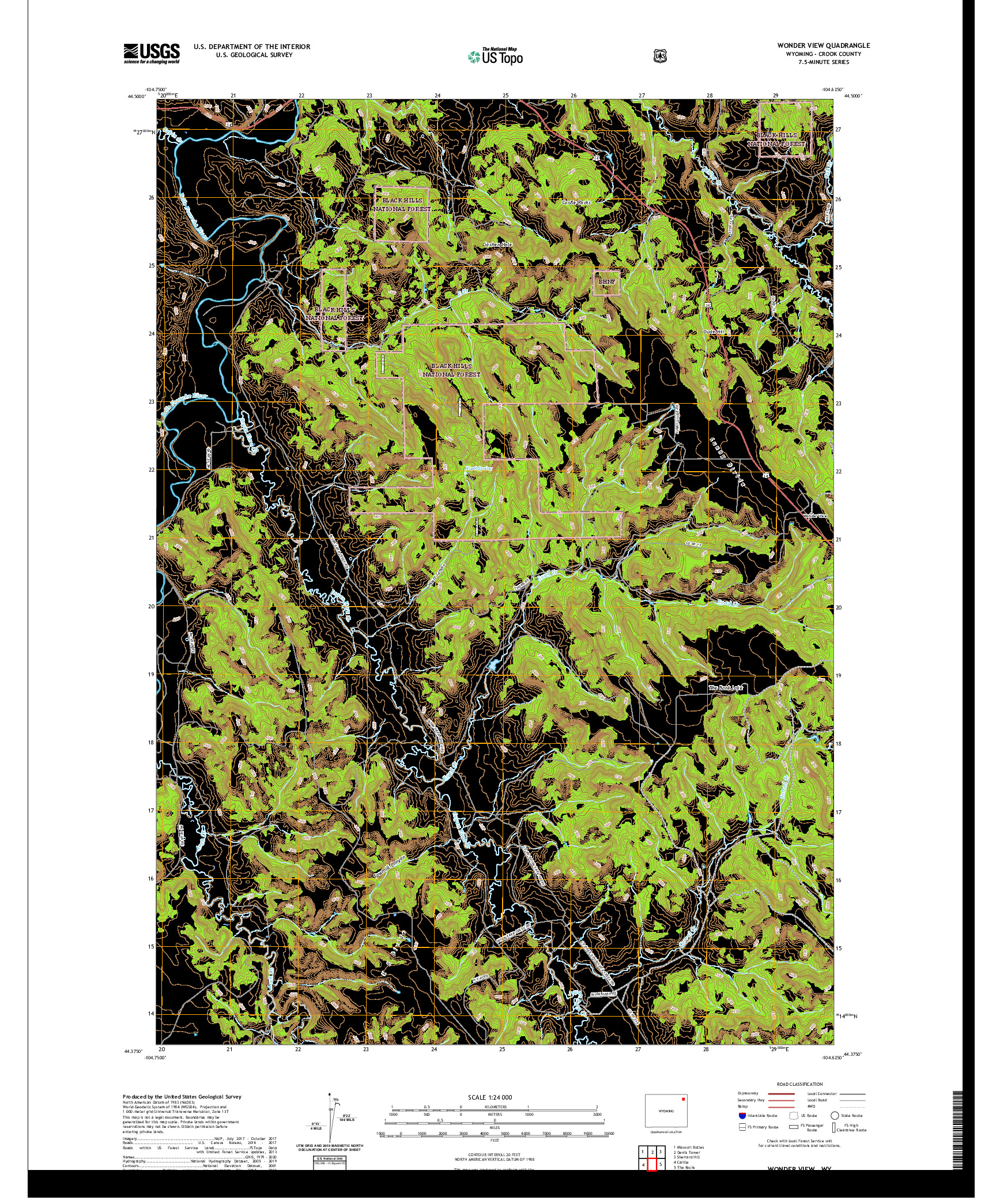 USGS US TOPO 7.5-MINUTE MAP FOR WONDER VIEW, WY 2021