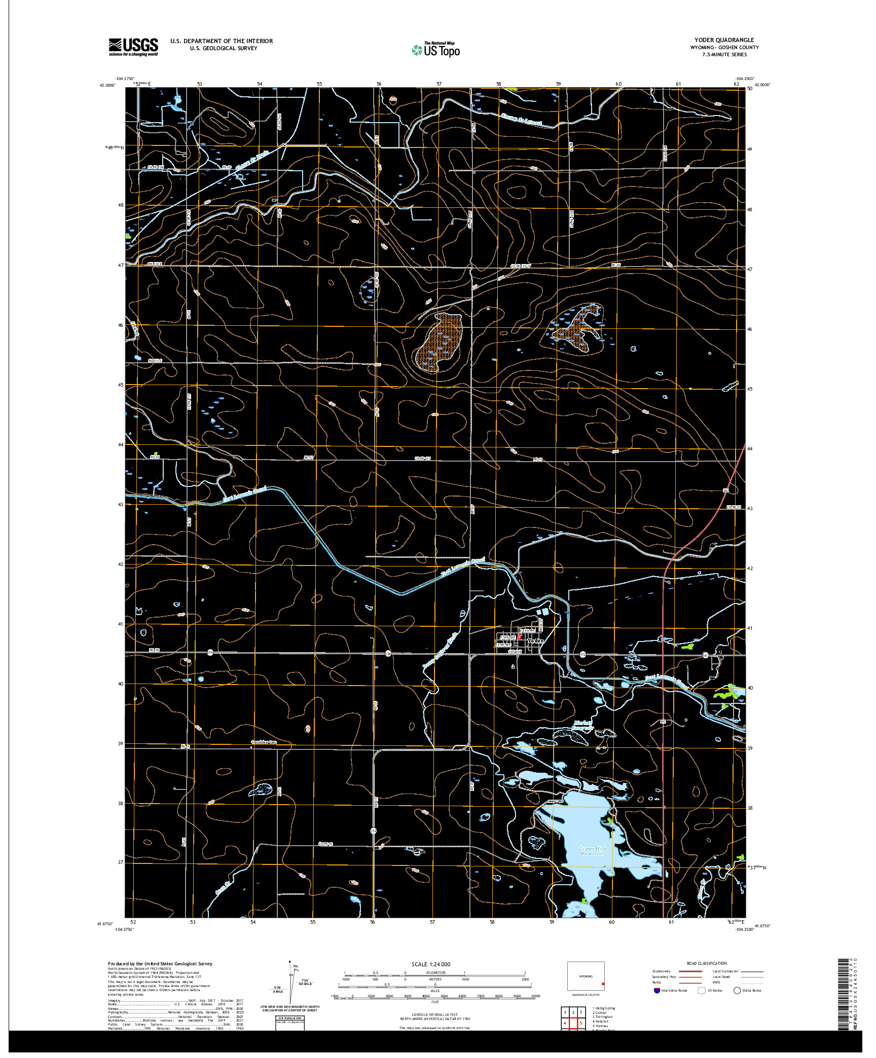 USGS US TOPO 7.5-MINUTE MAP FOR YODER, WY 2021