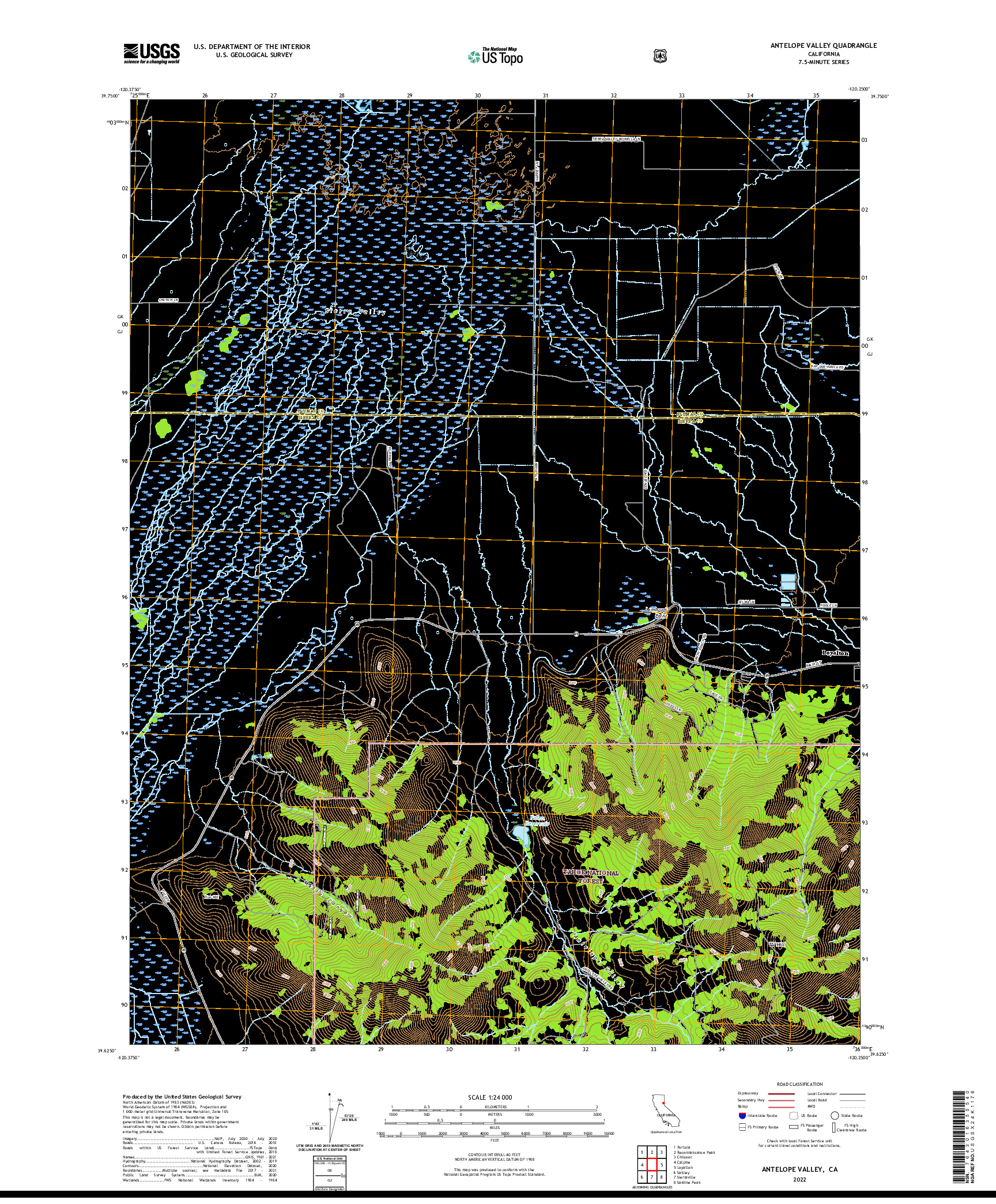 US TOPO 7.5-MINUTE MAP FOR ANTELOPE VALLEY, CA